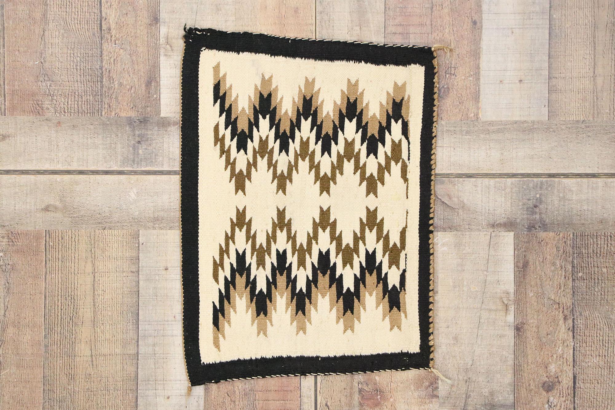 Antique Navajo Kilim Rug with Two Grey Hills Style For Sale 1
