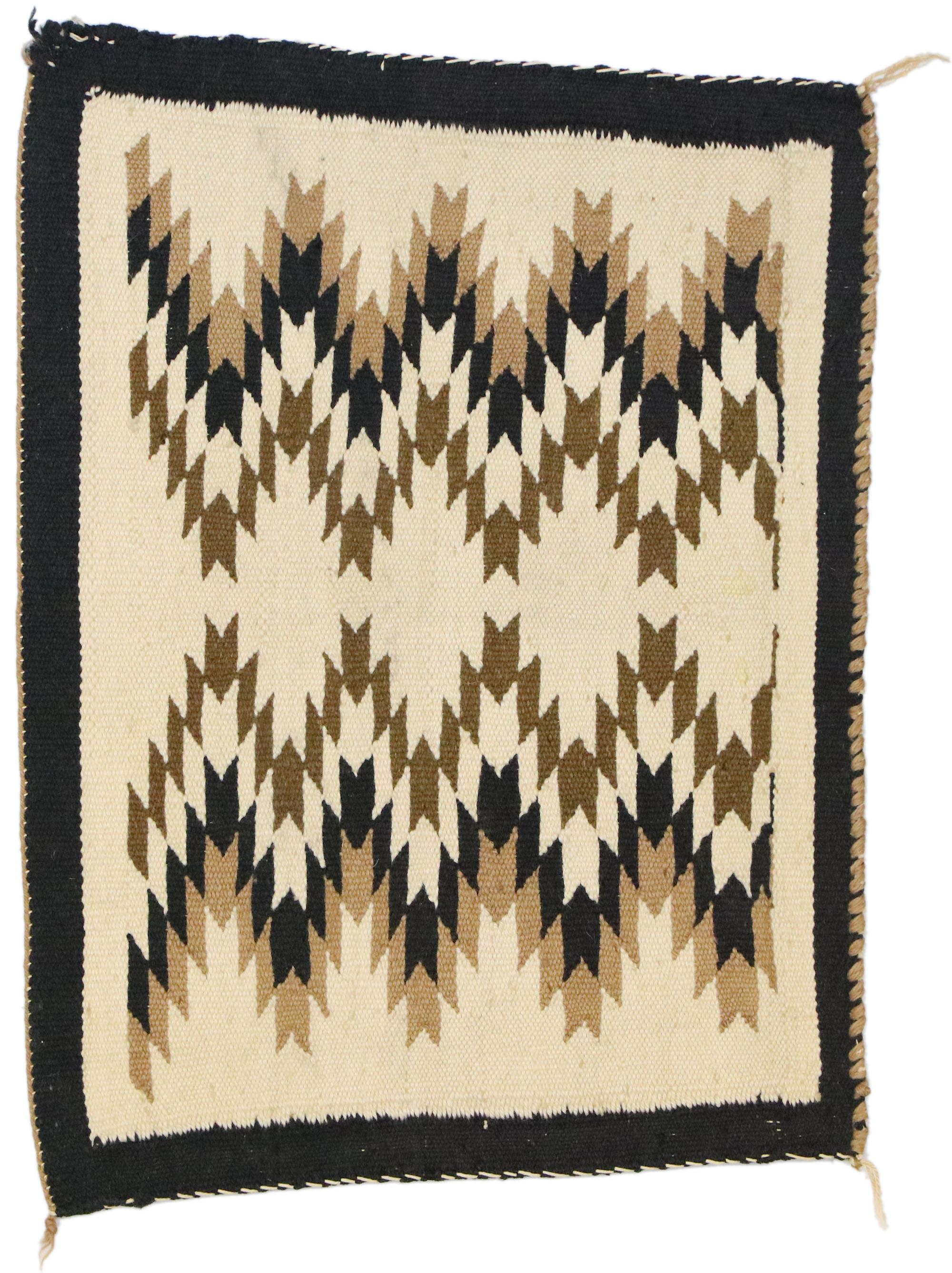 Antique Navajo Kilim Rug with Two Grey Hills Style For Sale 2