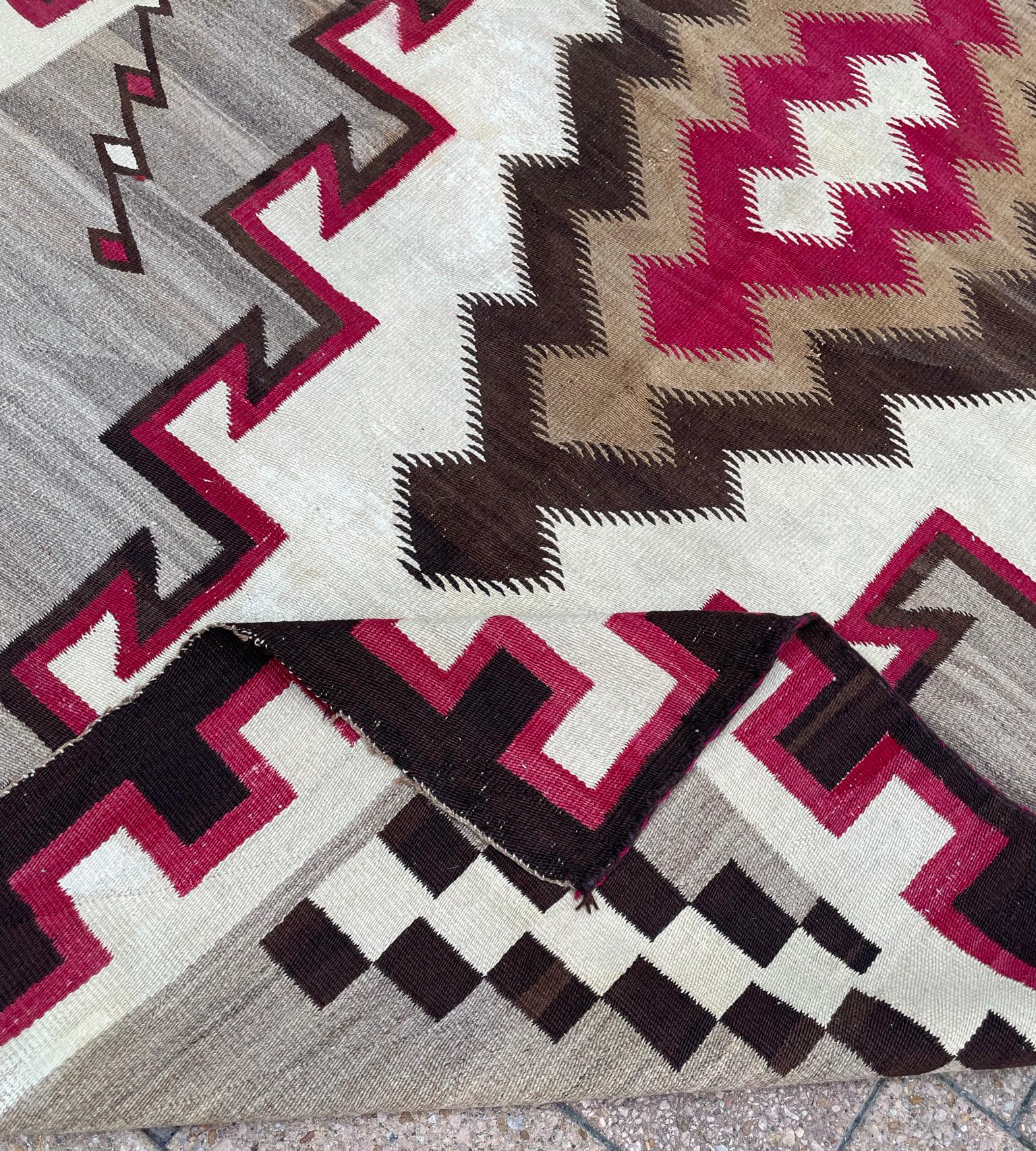 Hand-Knotted Antique Navajo Klagetoh Rug, large and unusual For Sale
