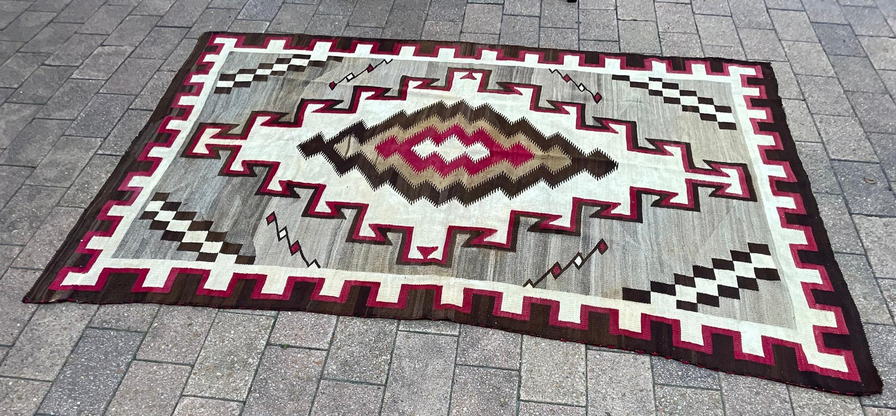 20th Century Antique Navajo Klagetoh Rug, large and unusual For Sale