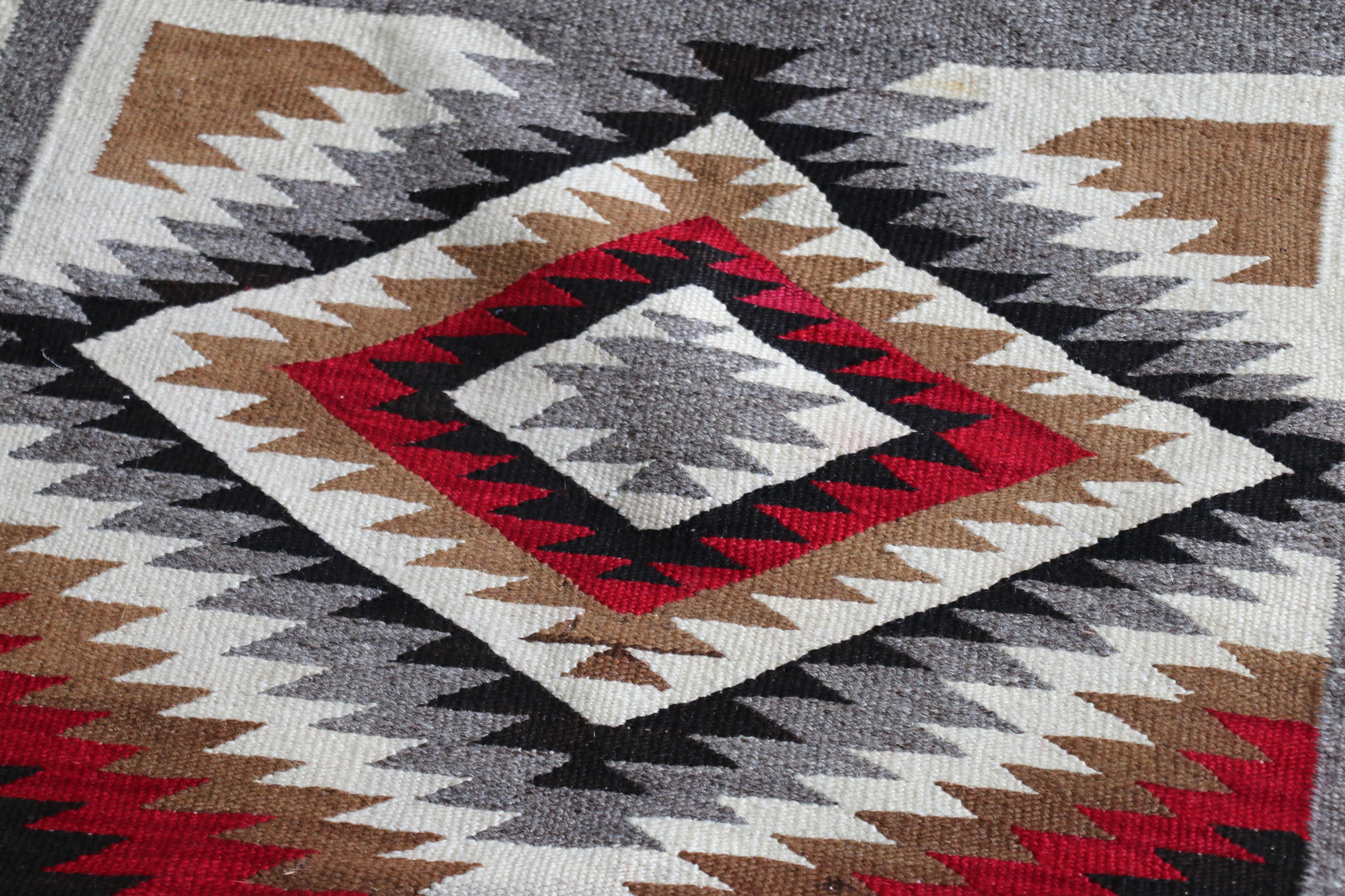 Tapis ancien Navajo Native American, début du 20ème siècle 50