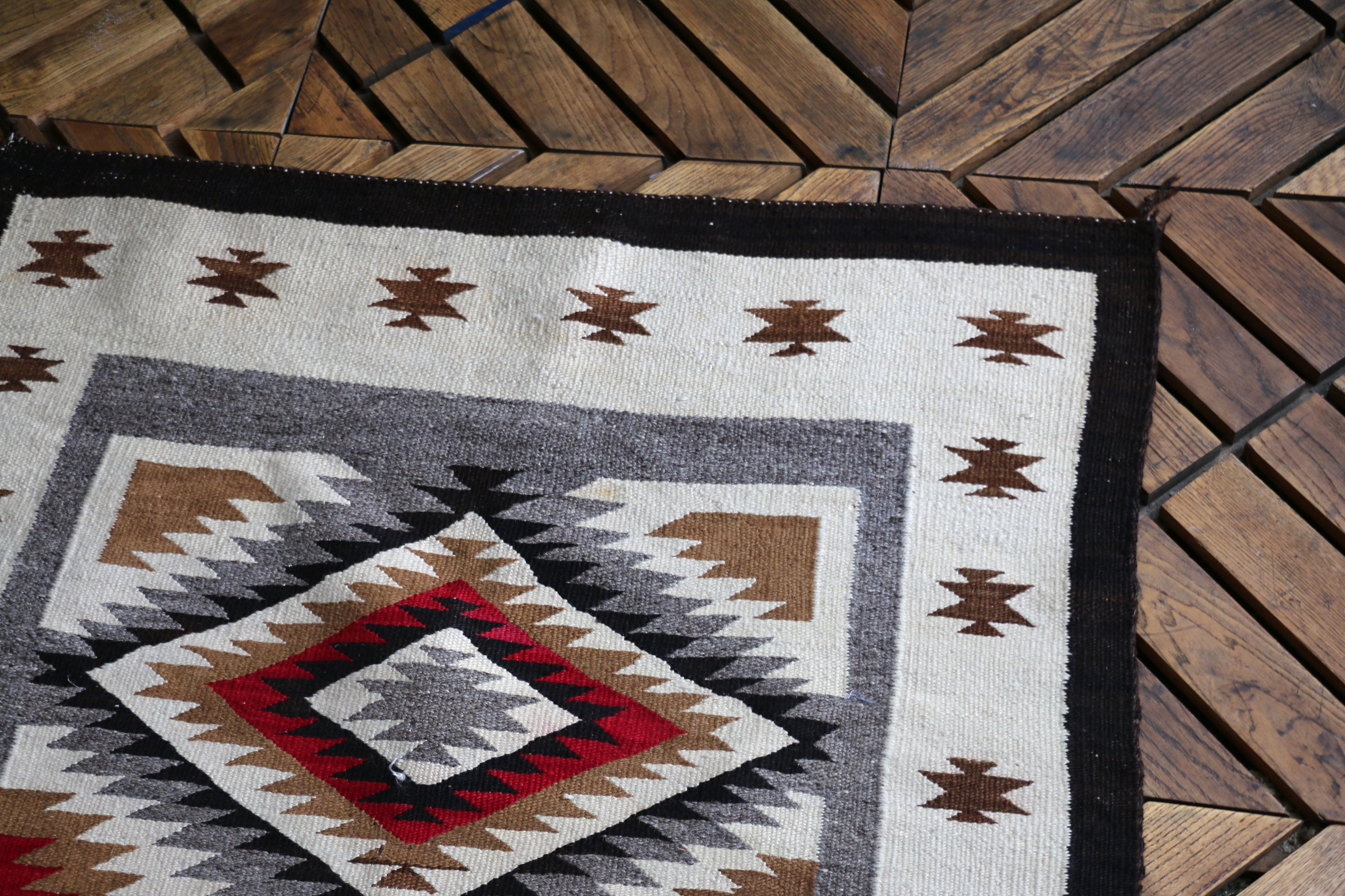 Tapis ancien Navajo Native American, début du 20ème siècle 50