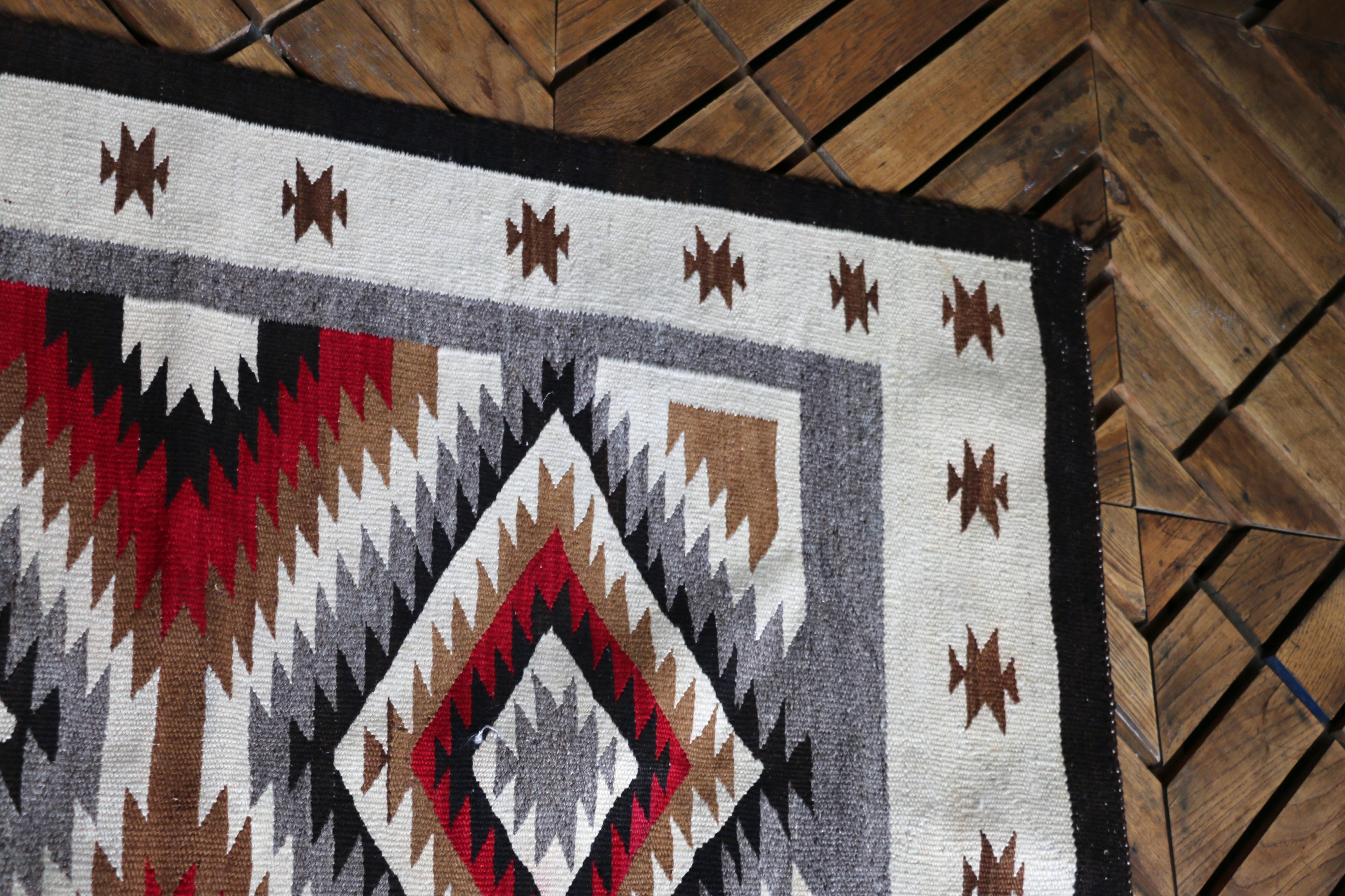 Tapis ancien Navajo Native American, début du 20ème siècle 50