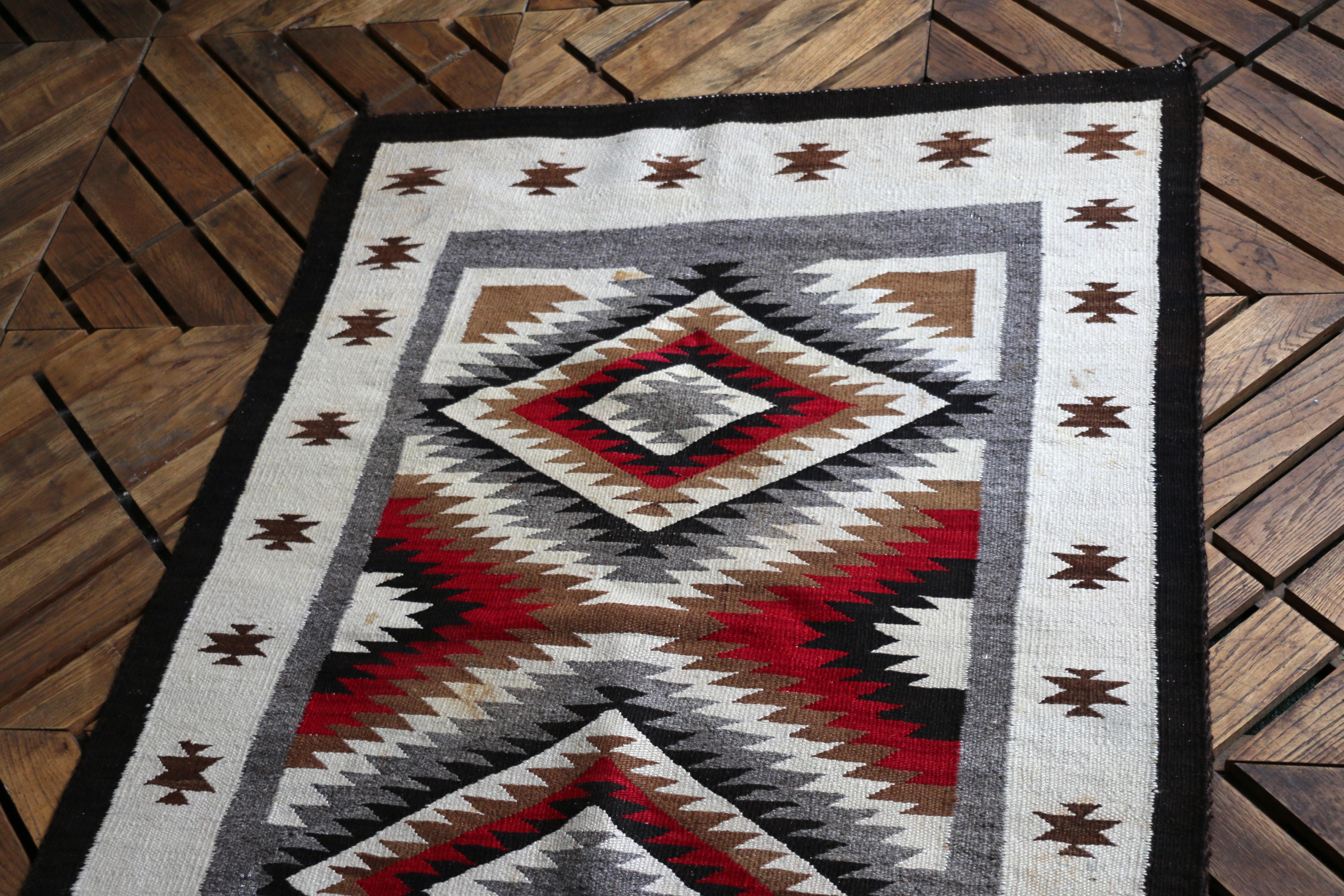 Tapis ancien Navajo Native American, début du 20ème siècle 50