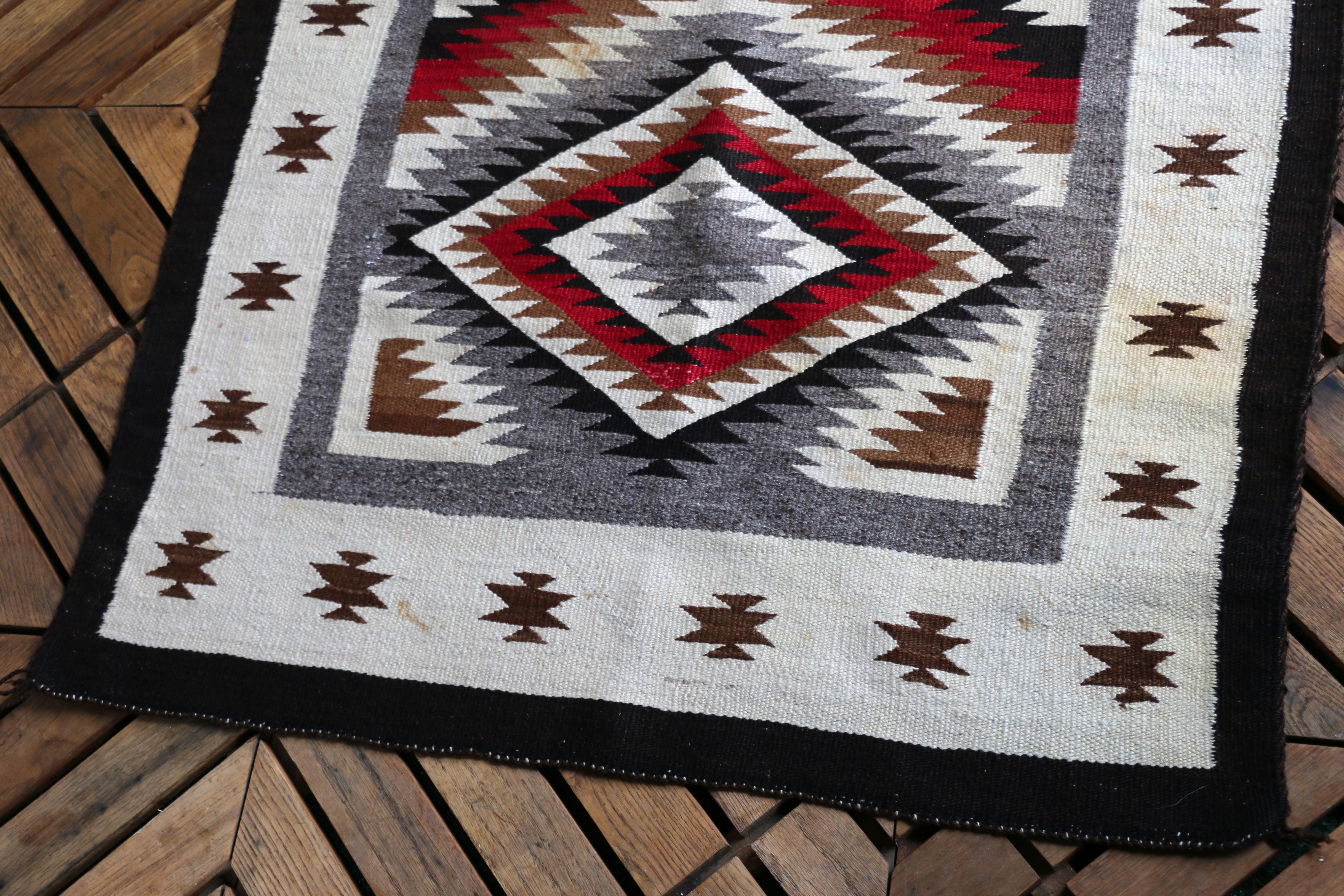 Tapis ancien Navajo Native American, début du 20ème siècle 50