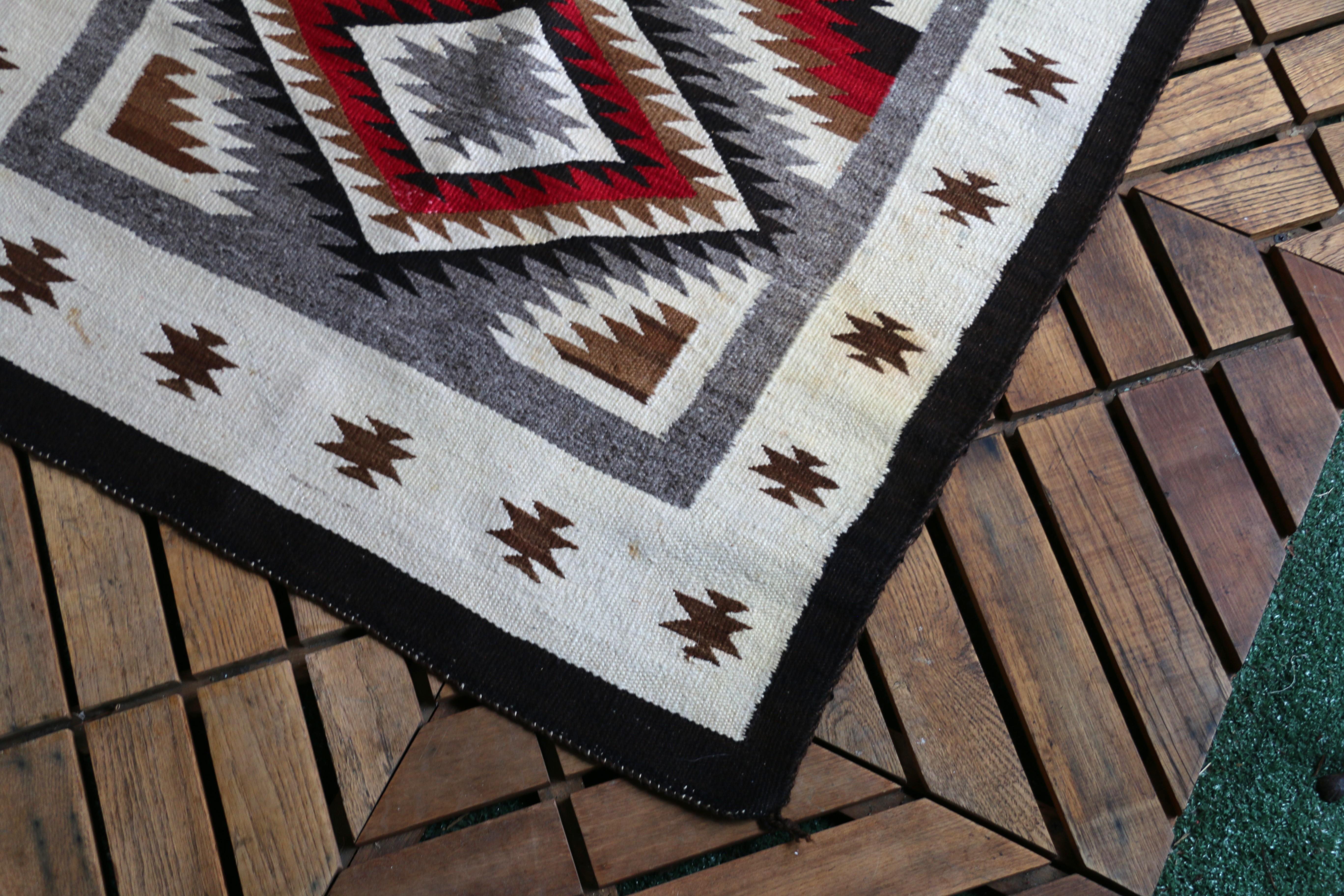 Tapis ancien Navajo Native American, début du 20ème siècle 50