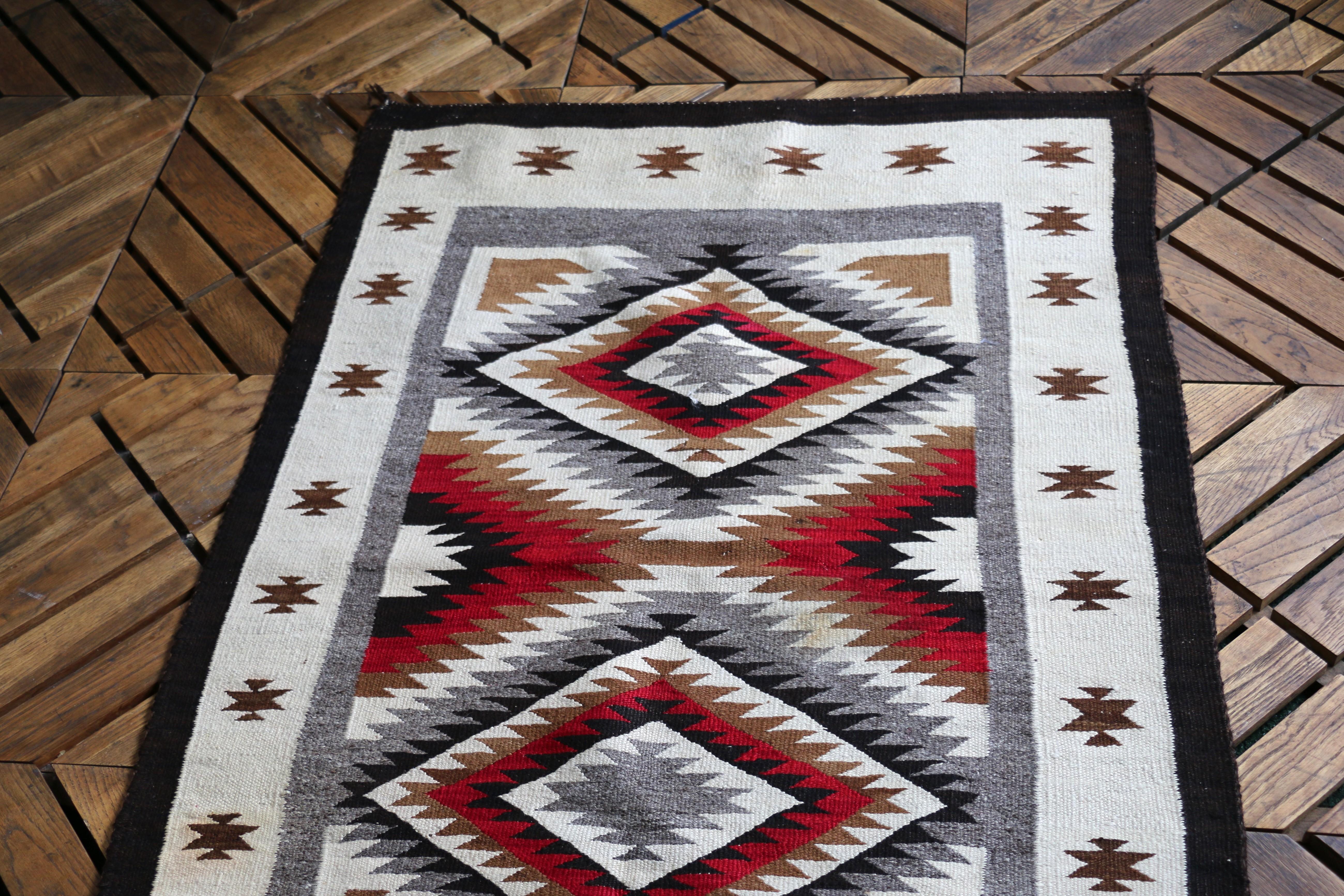 Américain Tapis ancien Navajo Native American, début du 20ème siècle 50