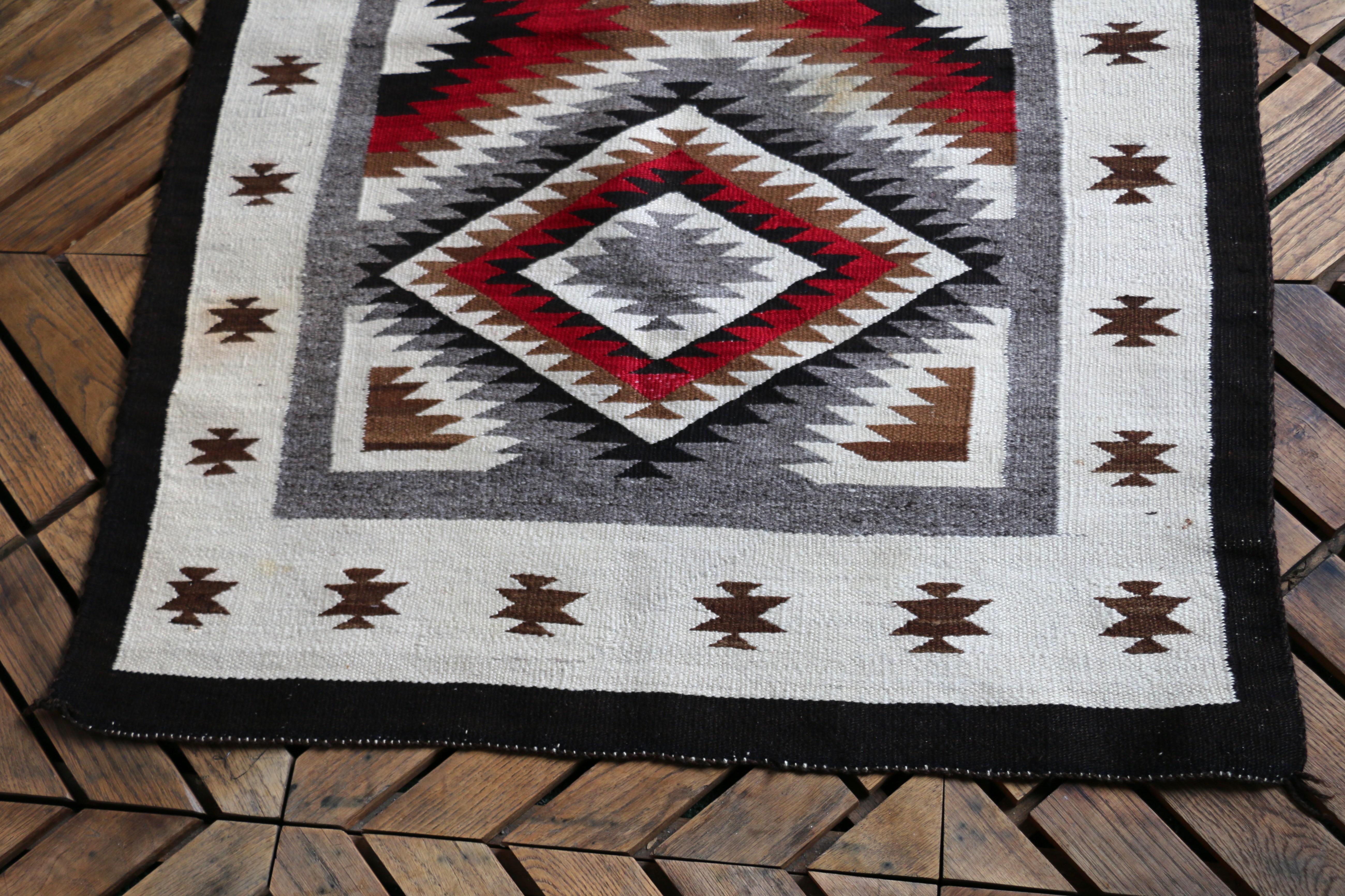 Tapis ancien Navajo Native American, début du 20ème siècle 50