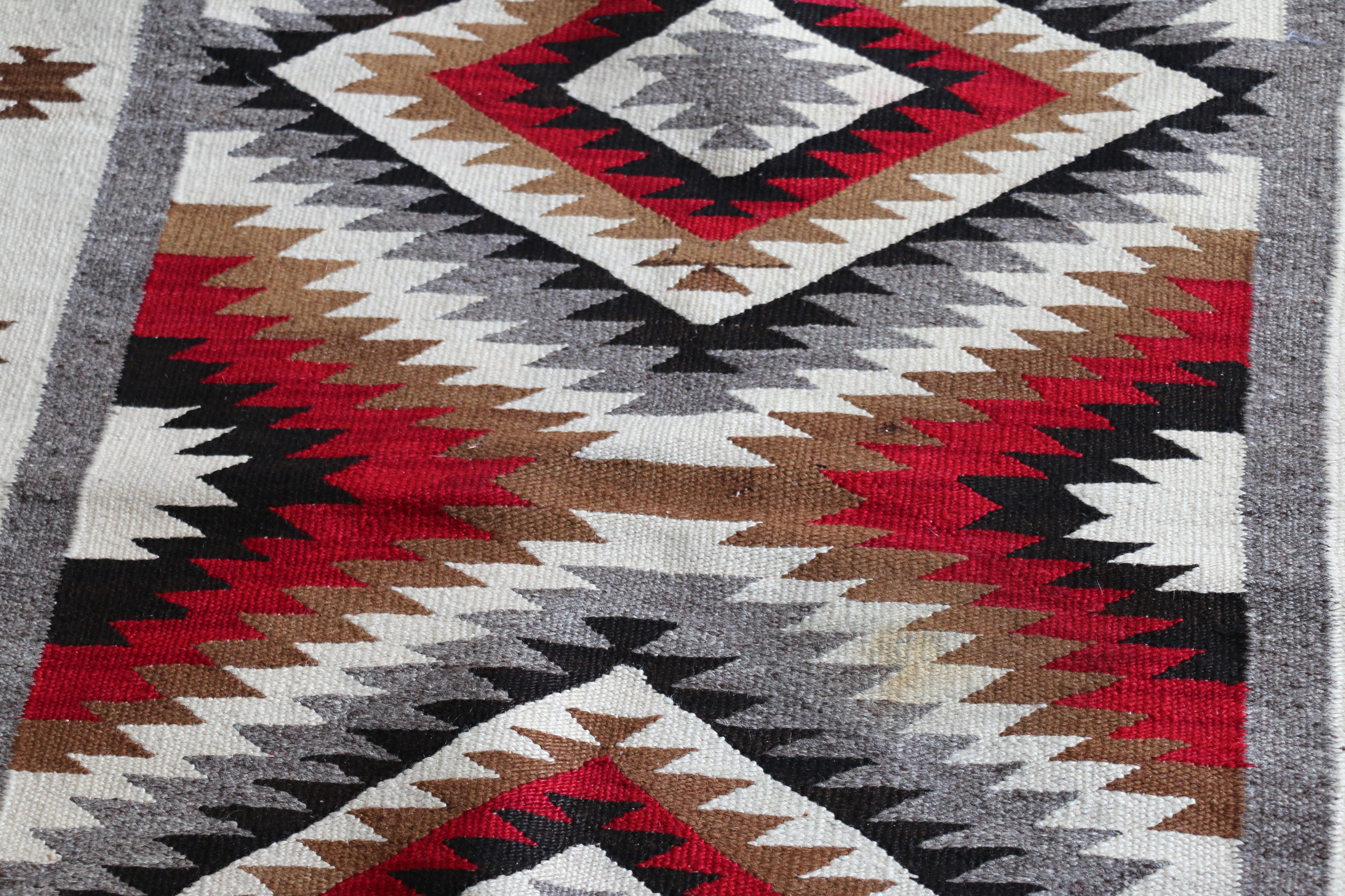 Tapis ancien Navajo Native American, début du 20ème siècle 50