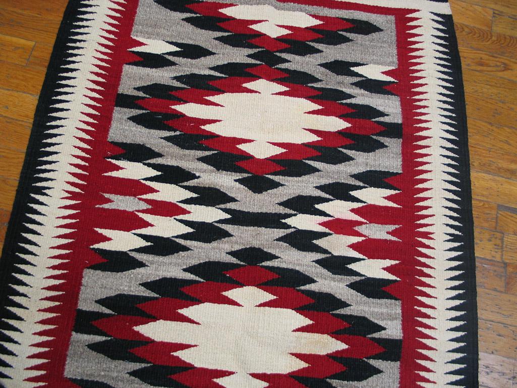 Hand-Woven Early 20th Century American Navajo Carpet ( 2'10