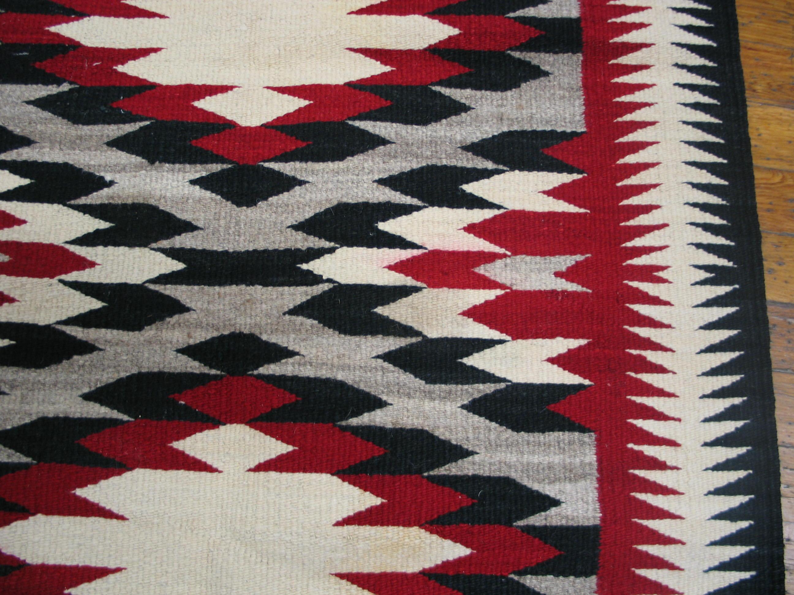 Alfombra navajo americana de principios del siglo XX ( 2'10
