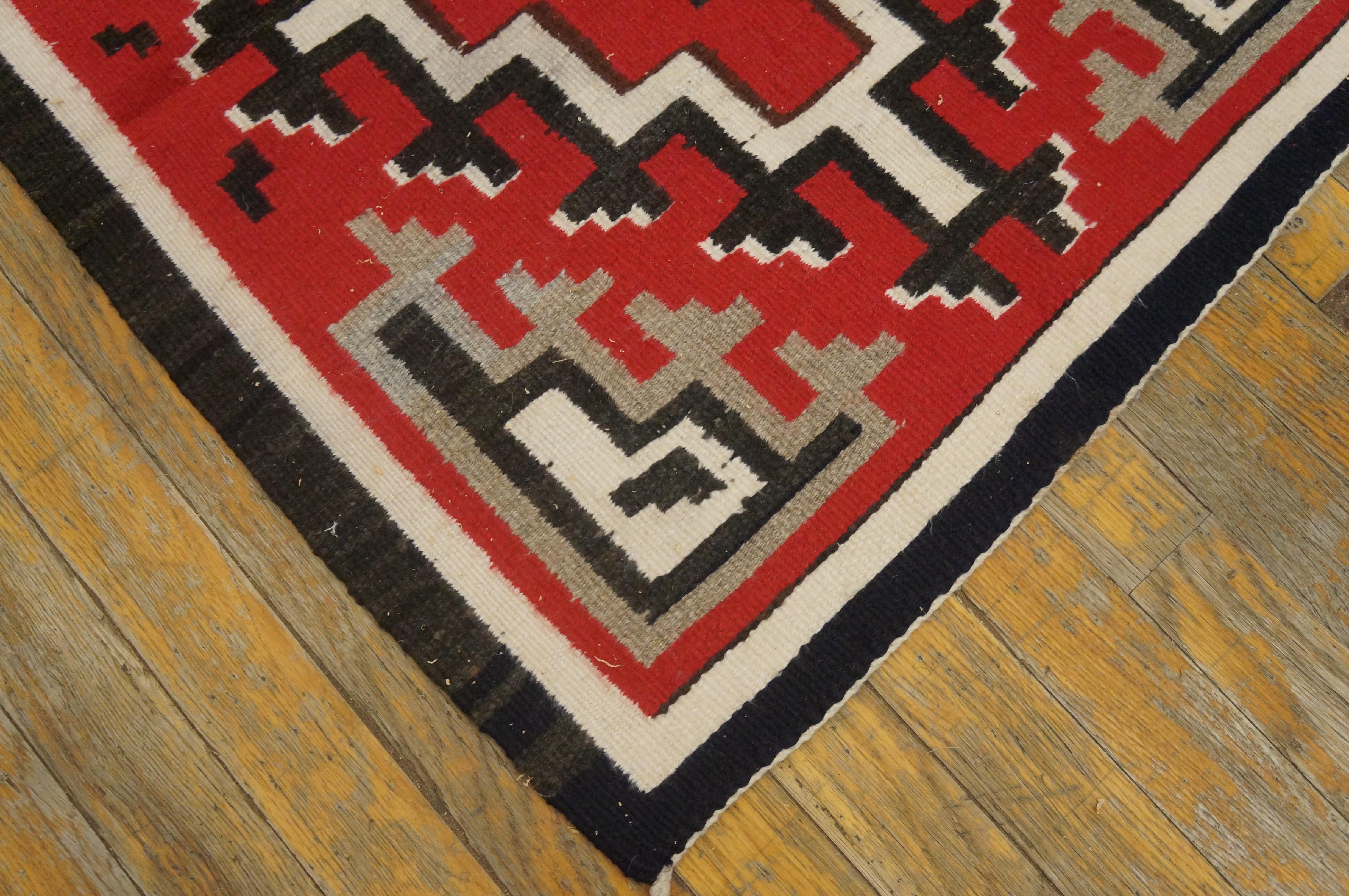 Hand-Woven Mid 20th Century American Navajo Rug ( 2'2