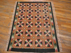 Fascinating Multi Colored Octagons with Stylized Floral Zapotec Navajo Rug