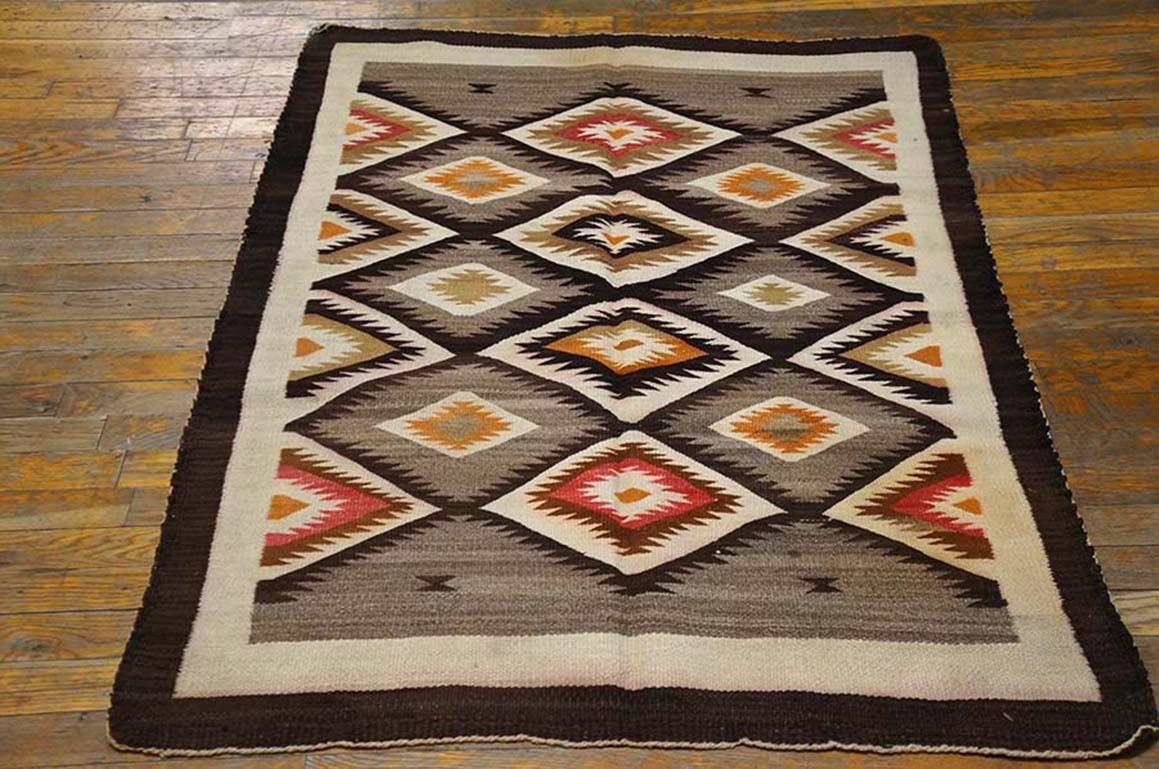 Antique Navajo rug with camel color and 3' 4