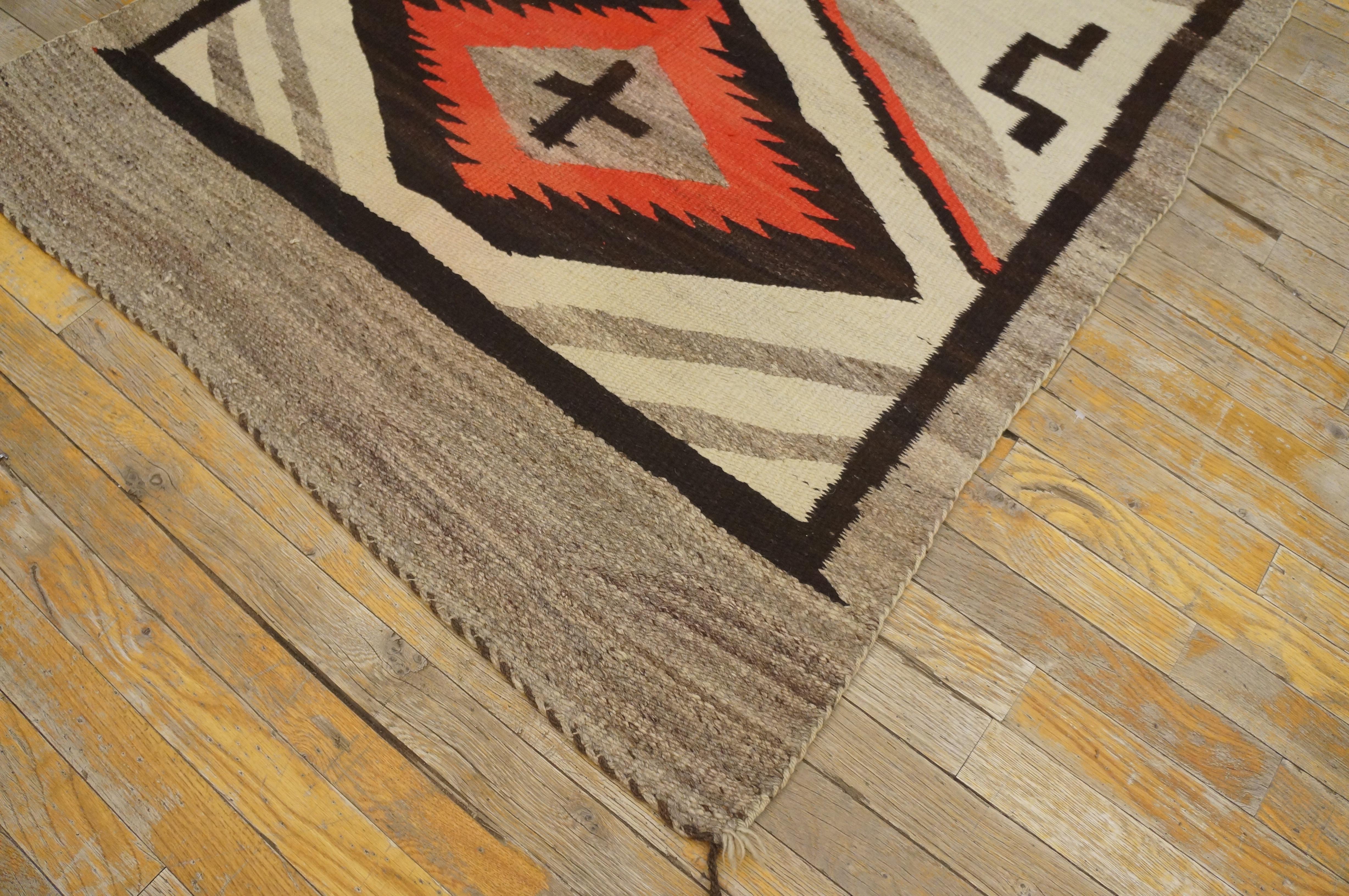 Wool Early 20th Century American Navajo Carpet ( 3'4
