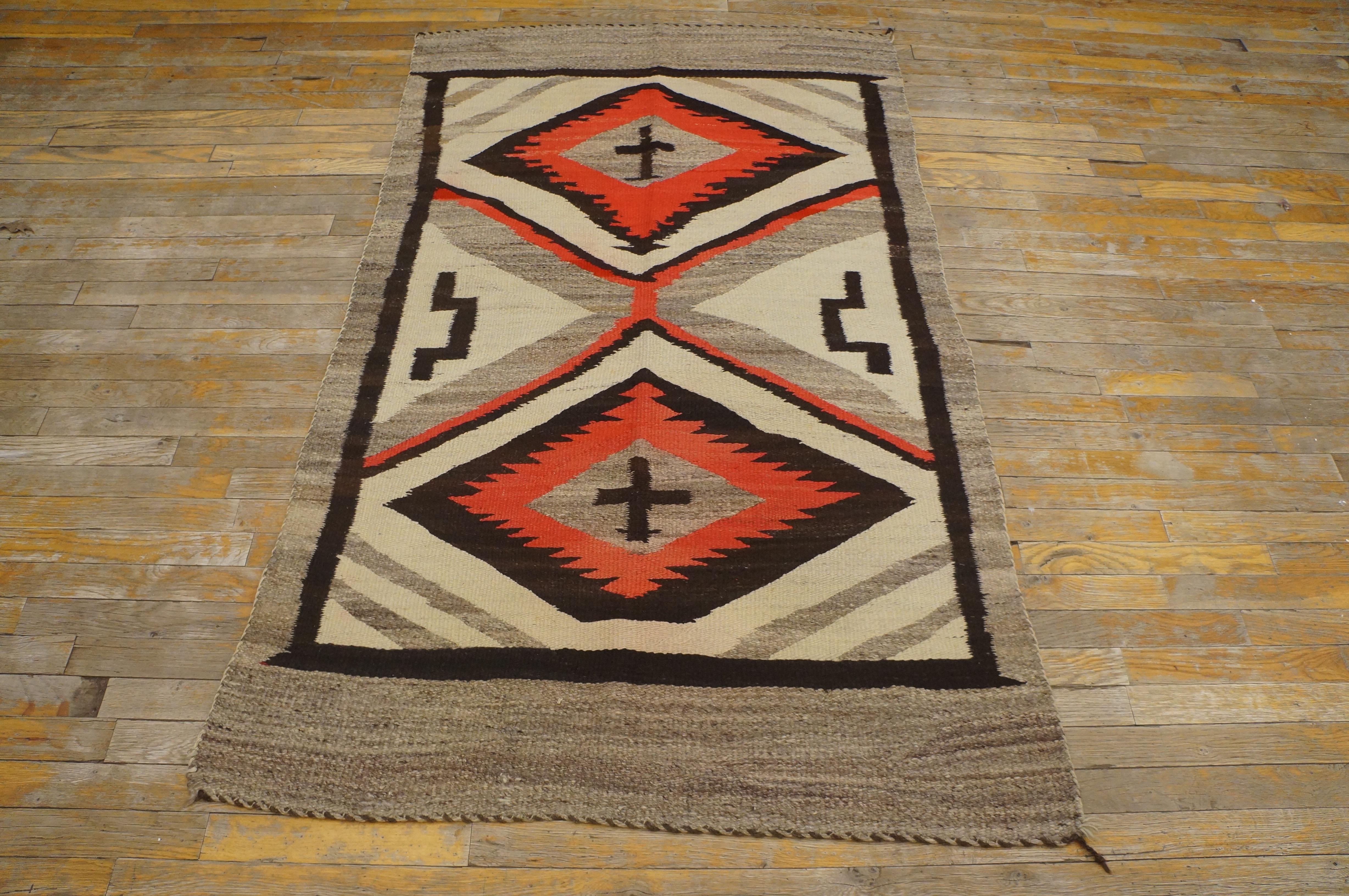 Early 20th Century American Navajo Carpet ( 3'4