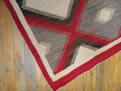 Superb Ivory-Gray Background with Vertical Pattern Antique American Navajo Rug