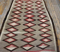 RugsOnNet Gray Tribal Geometric Antique Native American Navajo Flatweave Rug