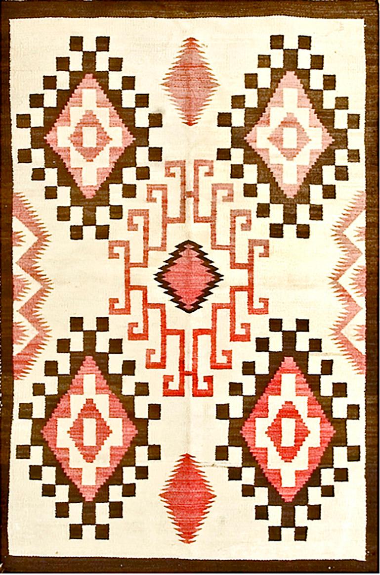 Wool 1930s American Navajo Rug  ( 3'5