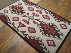 Splendid Ivory Color Two Grey Hills Patters Medallion Desing American Navajo Rug