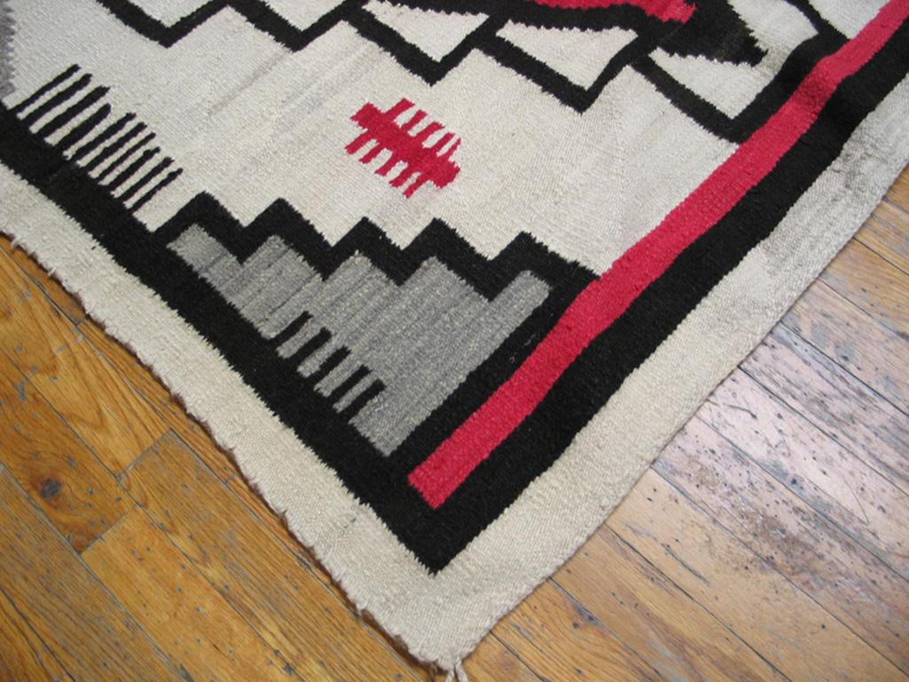 Hand-Woven Early 20th Century American Navajo Carpet ( 4' x 5'4