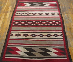 Special Gray Color Field Stripe Pattern Antique American Navajo Chinle Style Rug