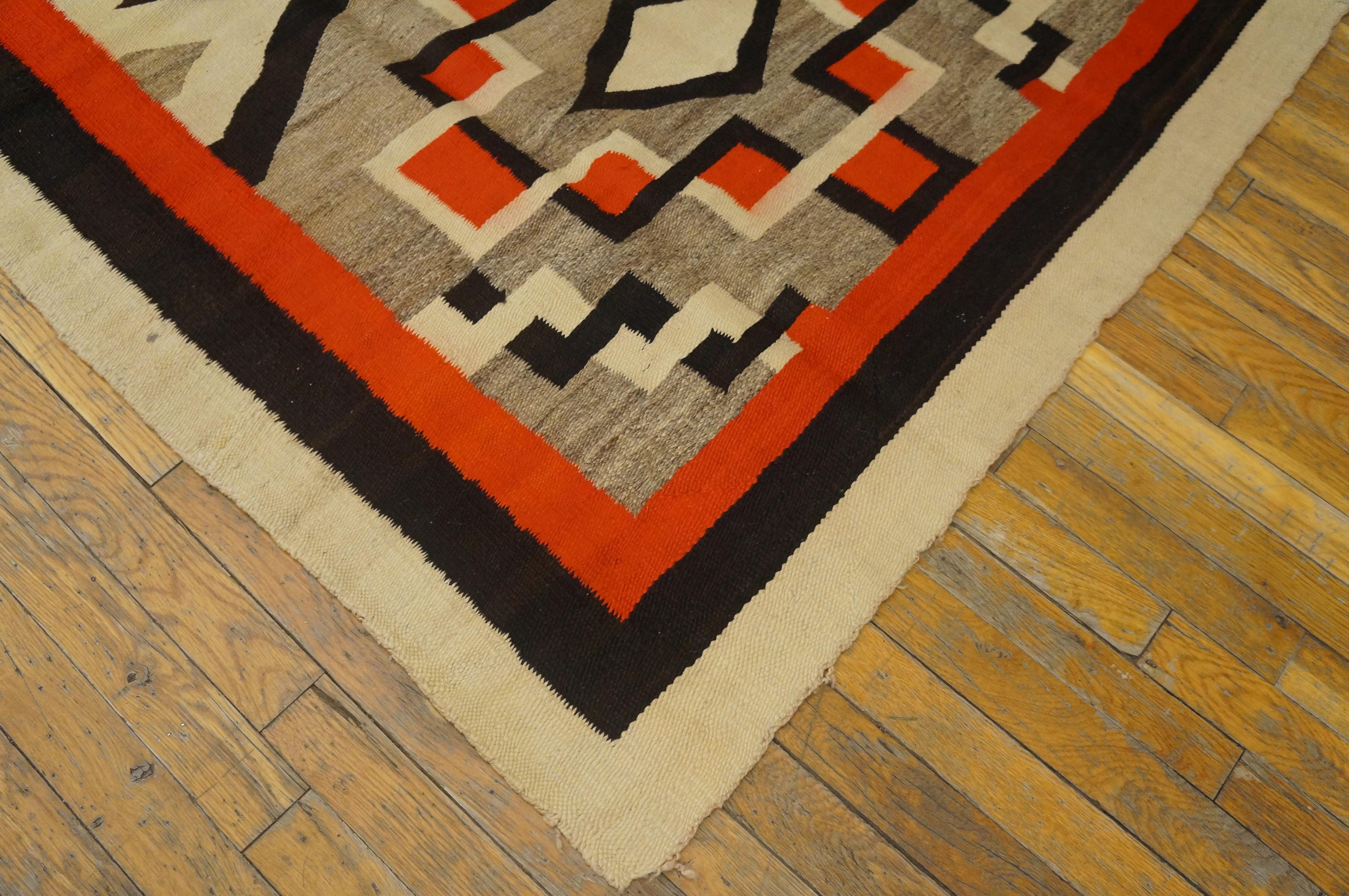 Hand-Woven Early 20th Century American Navajo Carpet ( 4' x 5'8