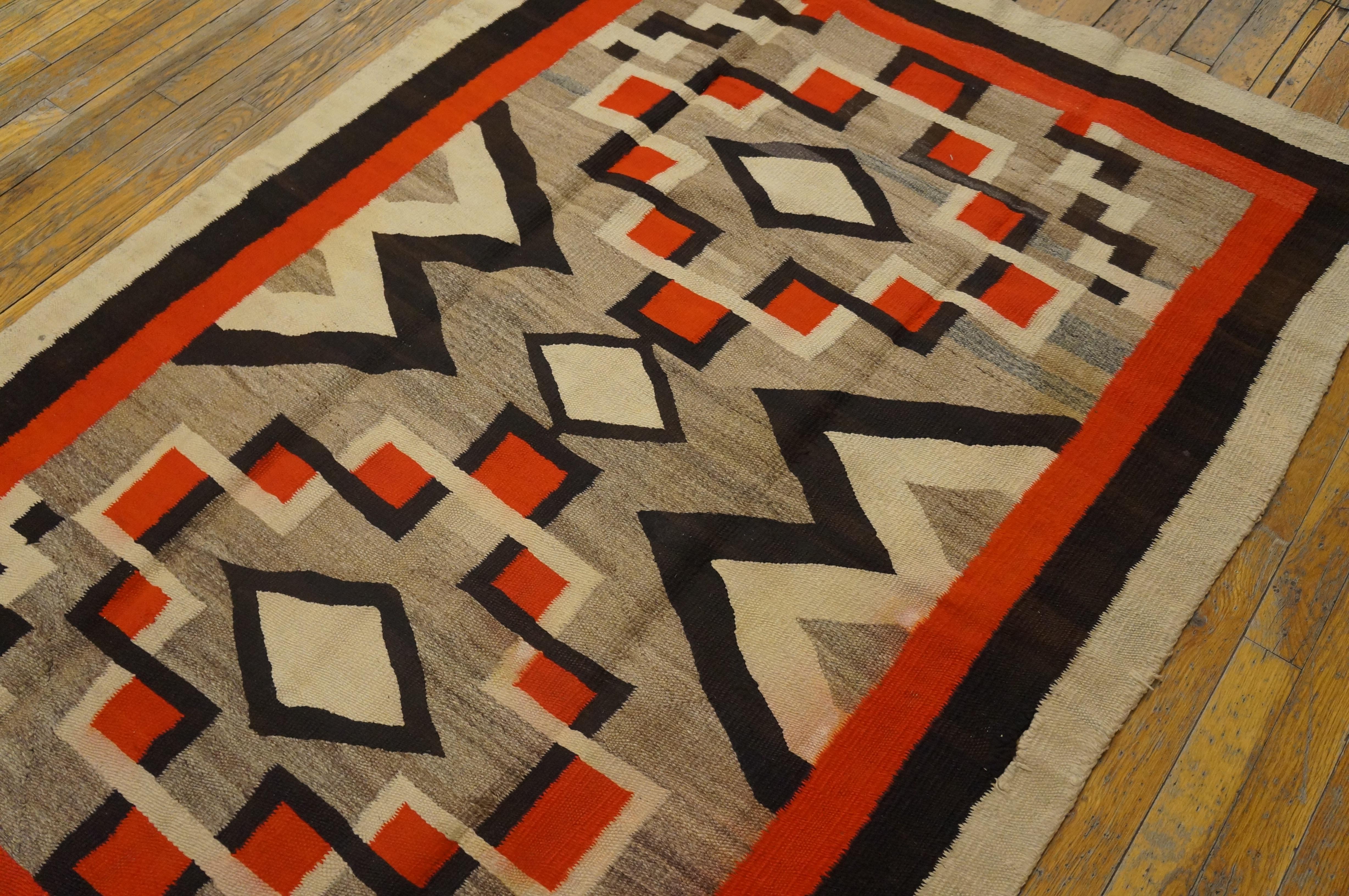 Wool Early 20th Century American Navajo Carpet ( 4' x 5'8