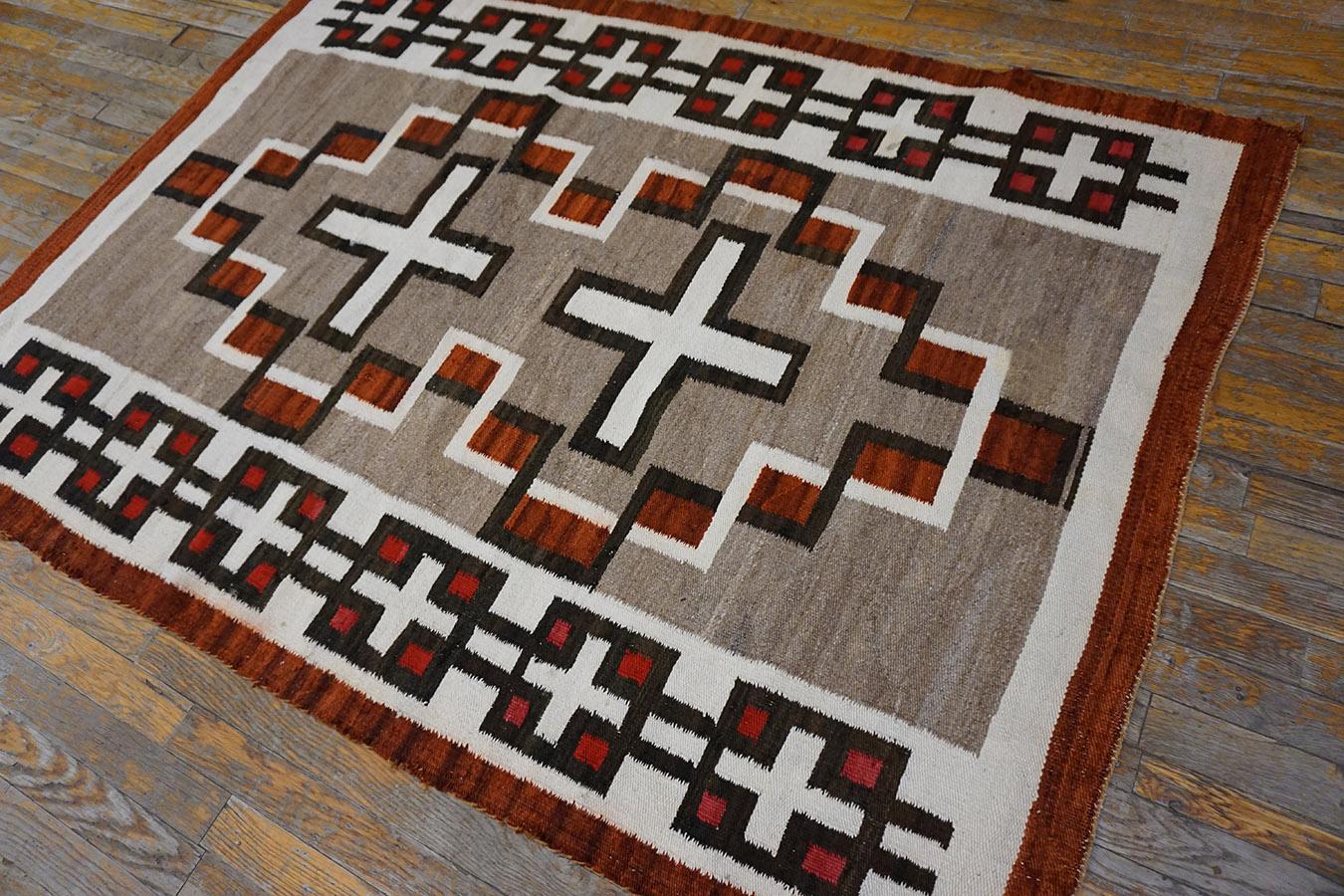Wool Early 20th Century American Navajo Carpet ( 4' x 5'9