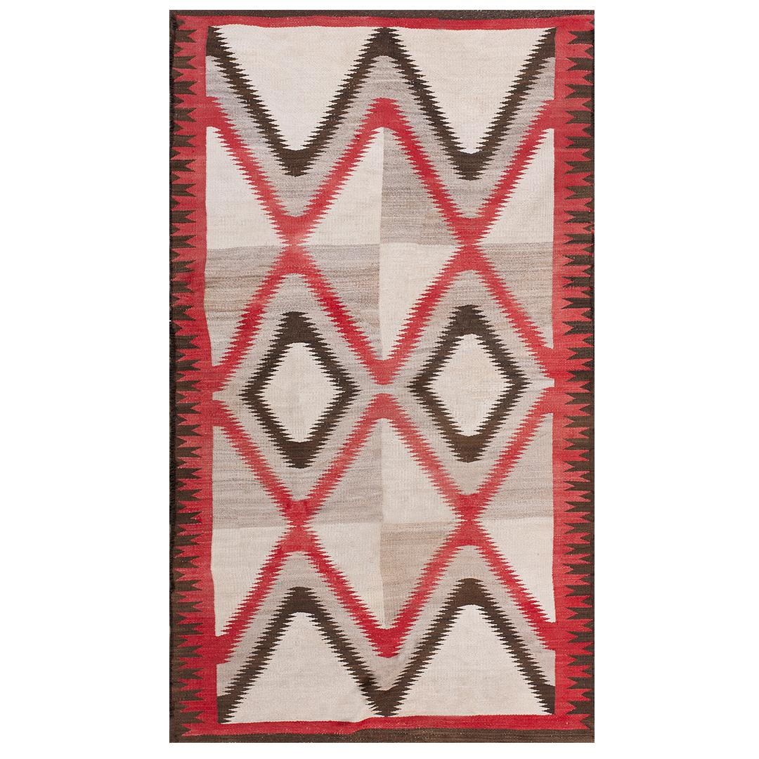 Hand-Knotted  Early 20th American Navajo Carpet ( 4' x 6'9'' - 122 x 206 ) For Sale