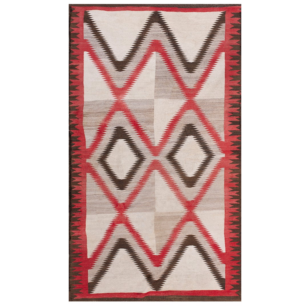  Tapis Navajo américain du début du 20e siècle (4' x 6'9'' - 122 x 206 )