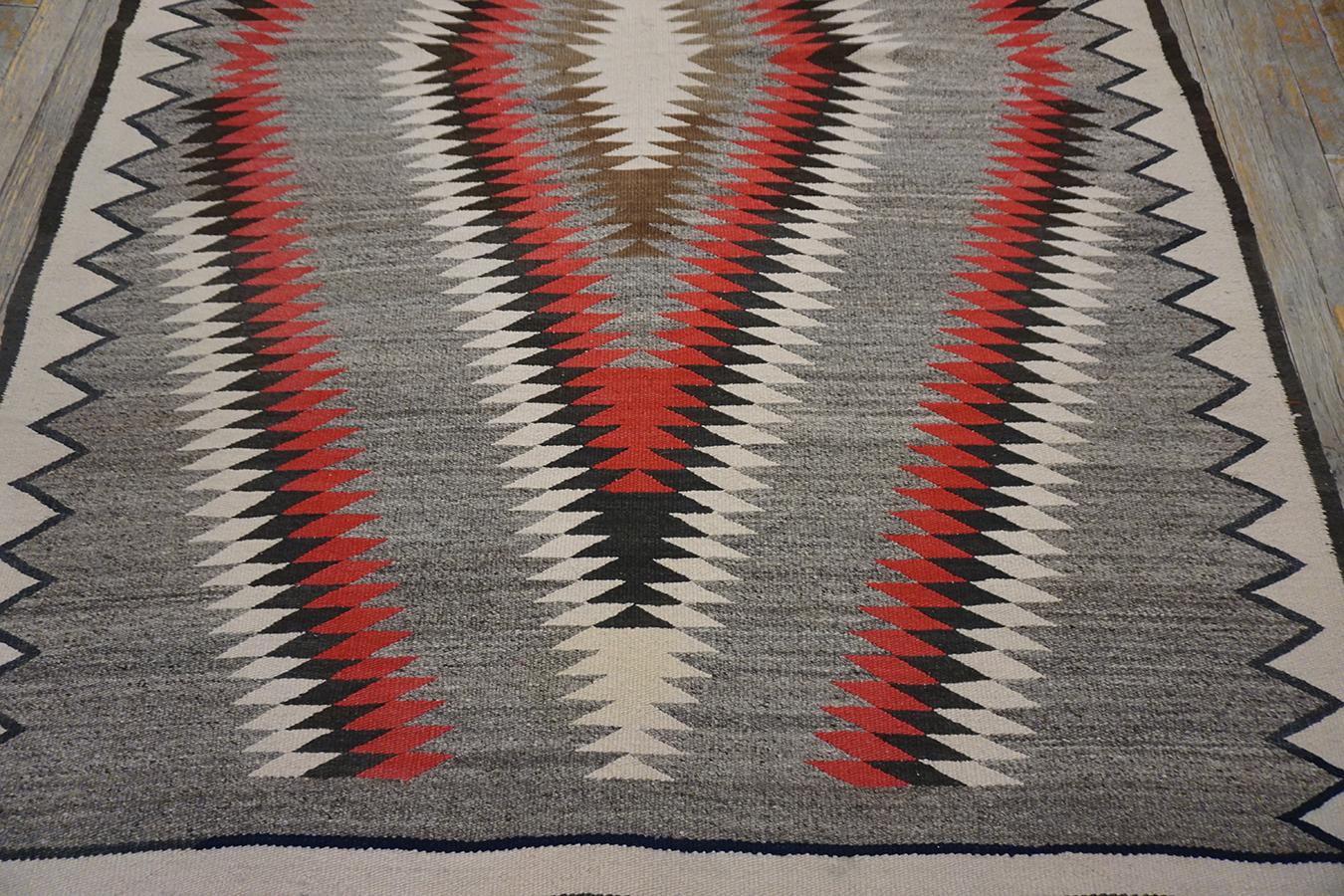Early 20th Century American Navajo Carpet ( 4'6'' x 6'8'' - 137 x 203 ) For Sale 2