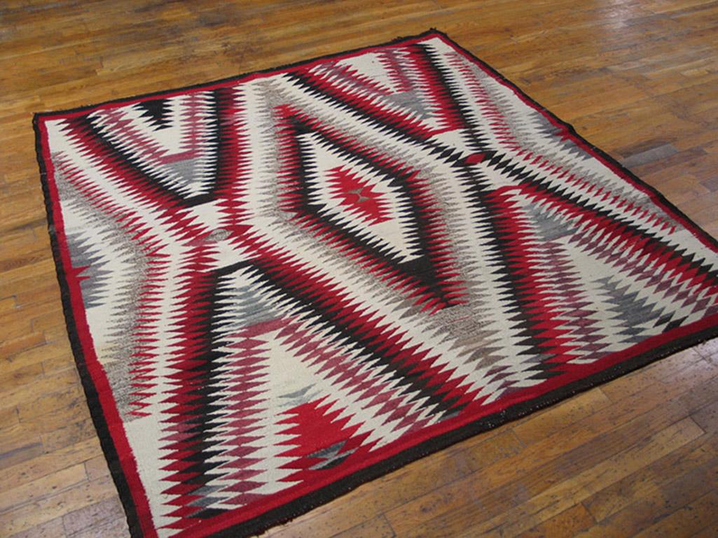 Hand-Woven Early 20th Century American Navajo Carpet ( 6' x 6'4
