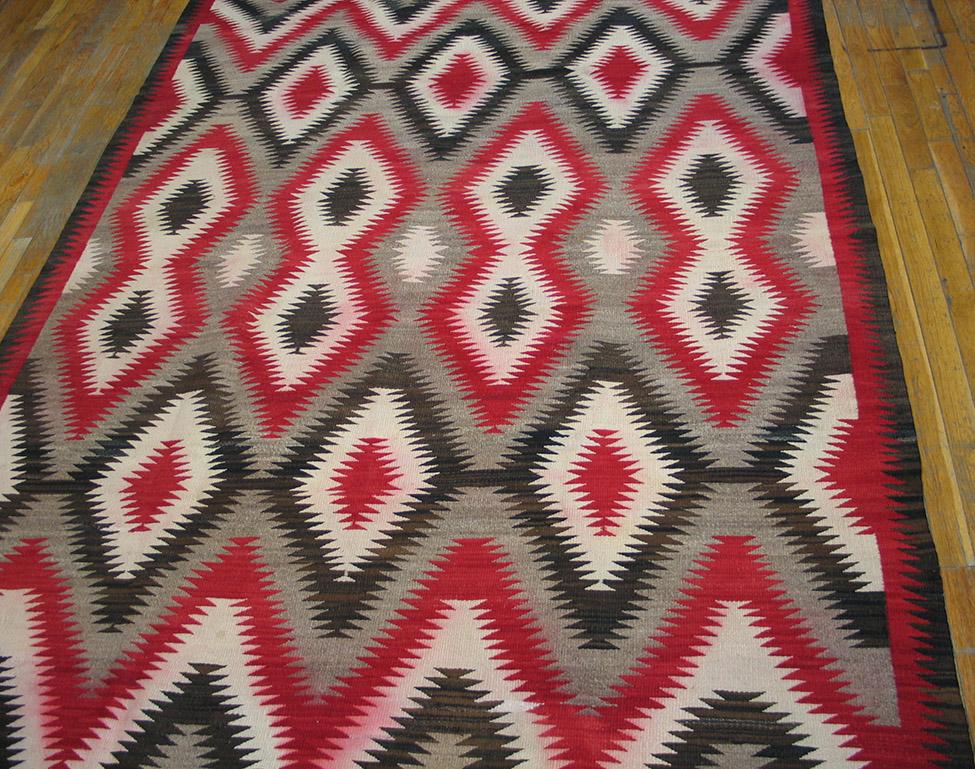 Hand-Woven Early 20th Century American Navajo Carpet  ( 6'3