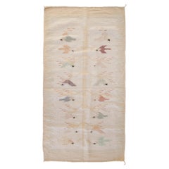 Antique Navajo Rug Flatwoven Geometric Tree of Life Handwoven Rug Tapestry