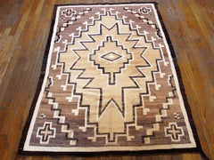 Versatile Gray Color With Splendid Geometric Design Antique American Navajo Rug