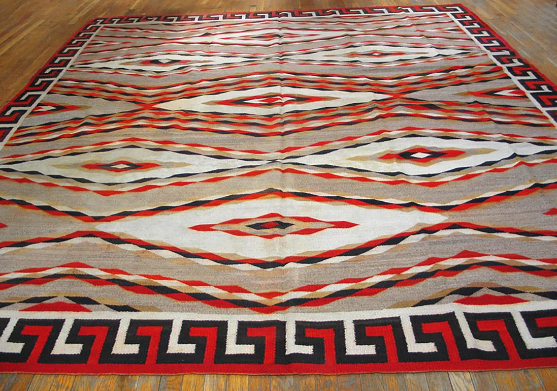Hand-Woven 1920s American Navajo Carpet ( 10' x 11' - 305 x 335 )