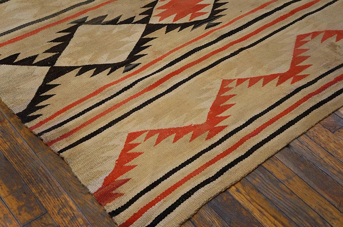 Hand-Woven 1930s American Navajo Carpet ( 4'2