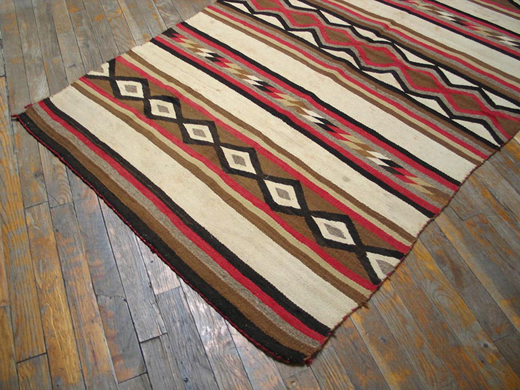 Hand-Woven Early 20th Century American Navajo Chinle Wide Ruins Carpet ( 3'6