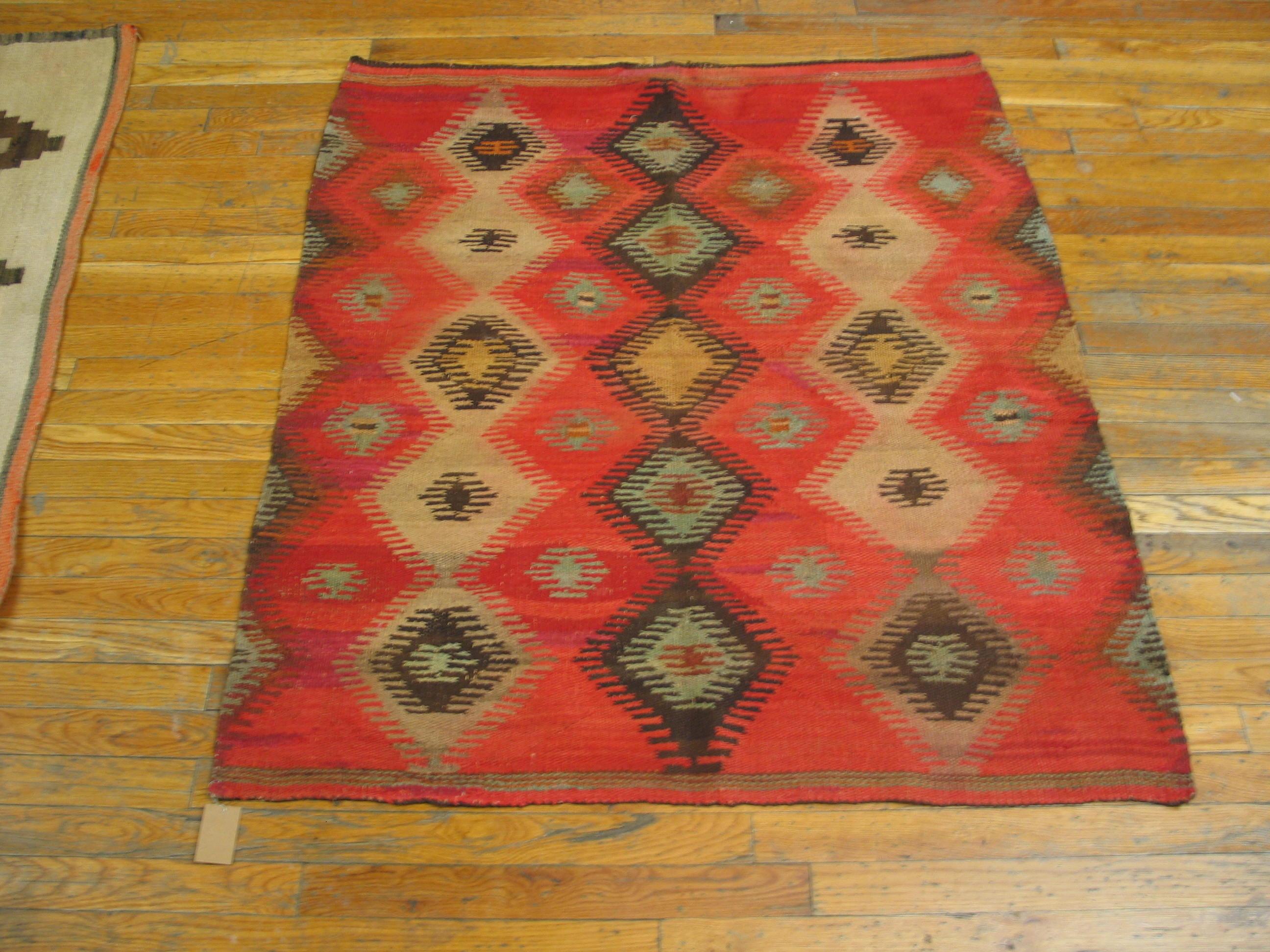 Hand-Woven Antique Navajo Rug