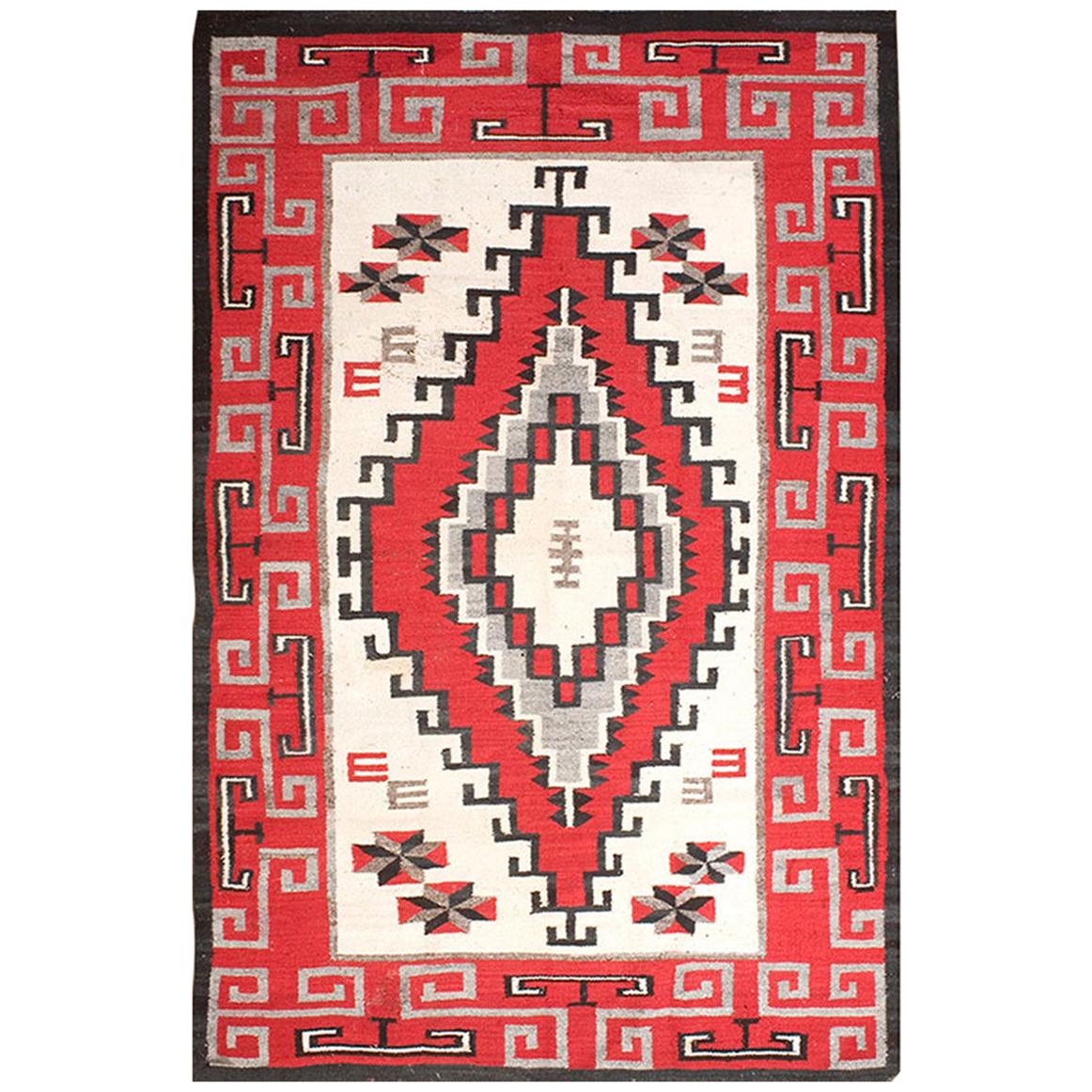 1930s American Navajo Ganado Carpet Tapis ( 5' x 7'5" - 152 x 226 ) en vente