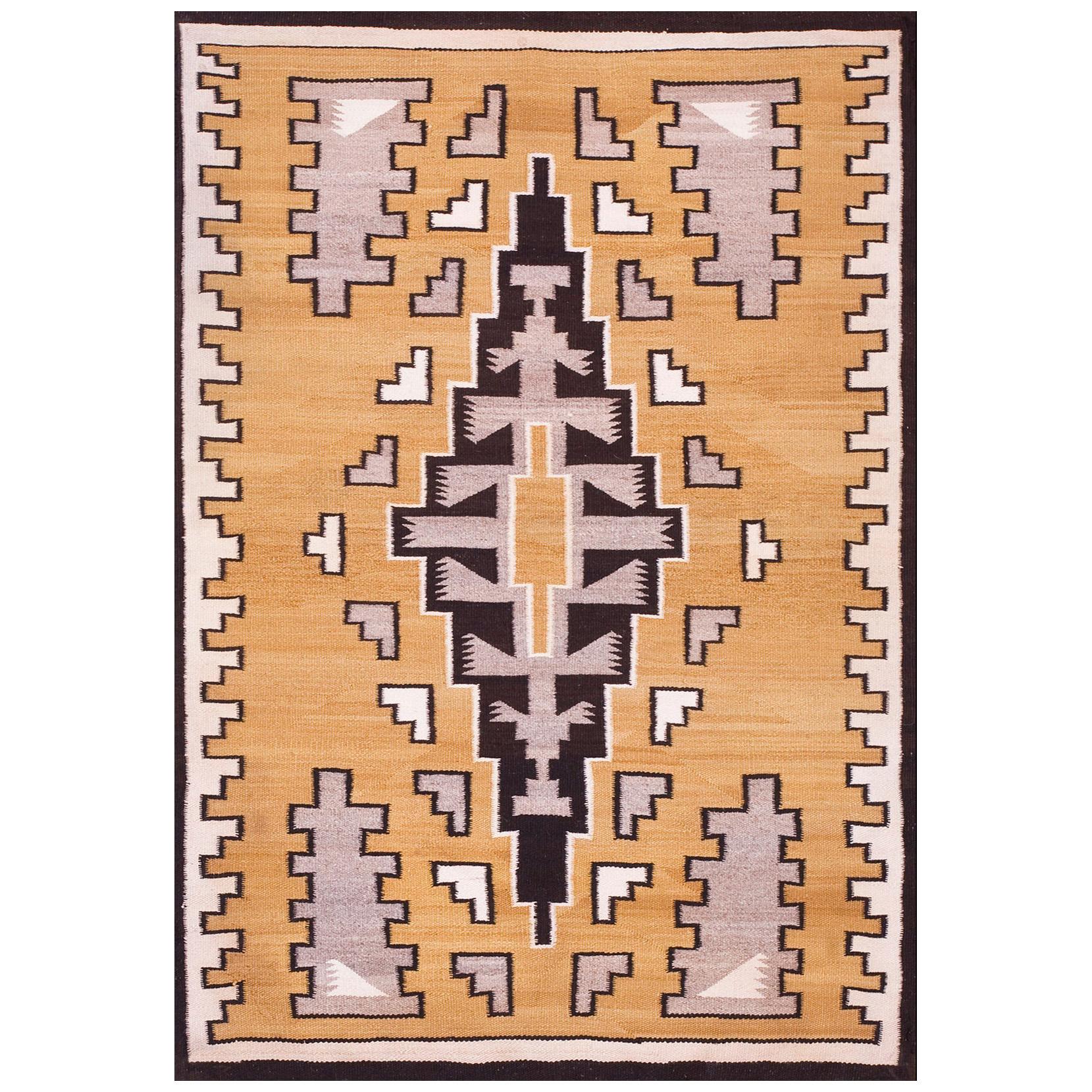 1930s American Navajo Crystal Carpet ( 3'6" x 5' - 107 x 152 ) For Sale