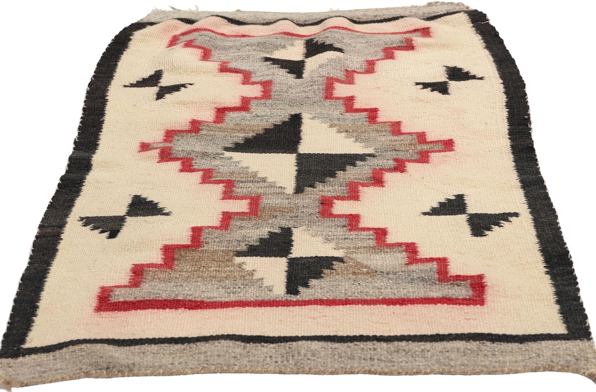 Hand-Woven Antique Navajo Rug, Native American Textile For Sale