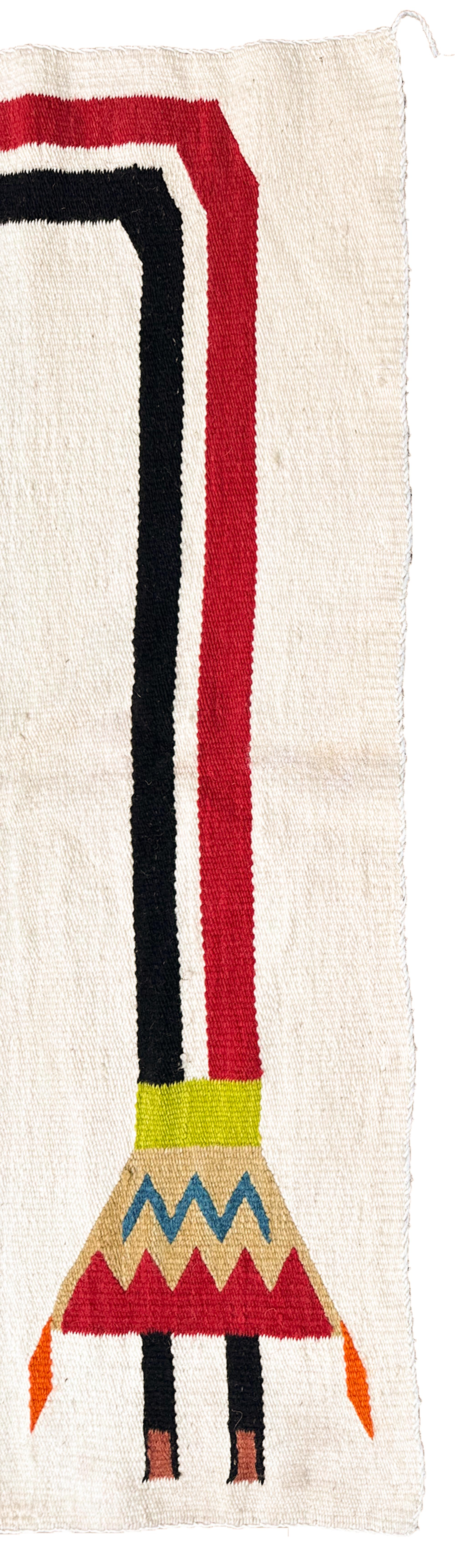 Alfombra Navajo Antigua Yei Navajo Rara Geometría Humana Hecha a Mano Lana Marfil, 1940 en venta 6