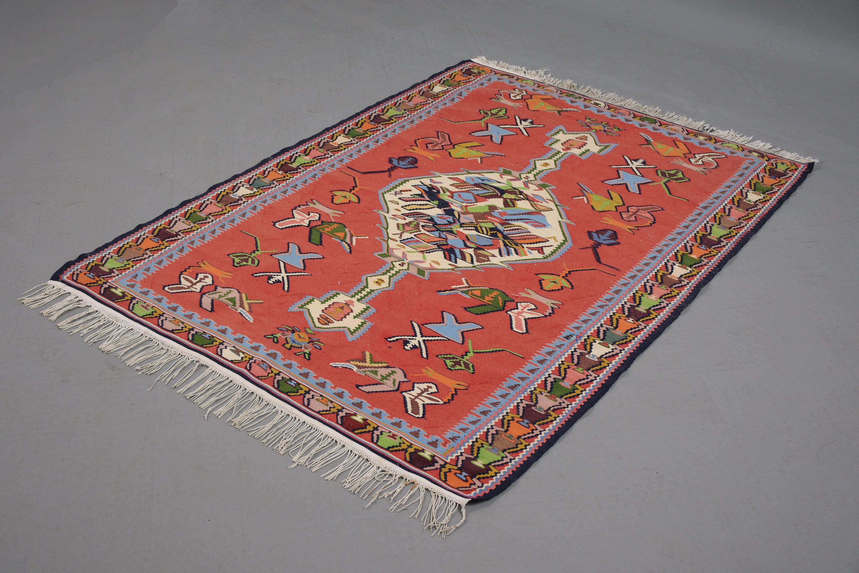 Antique Handwoven Navajo Transitional Rug with Traditional Cross-Shape Pattern For Sale 8