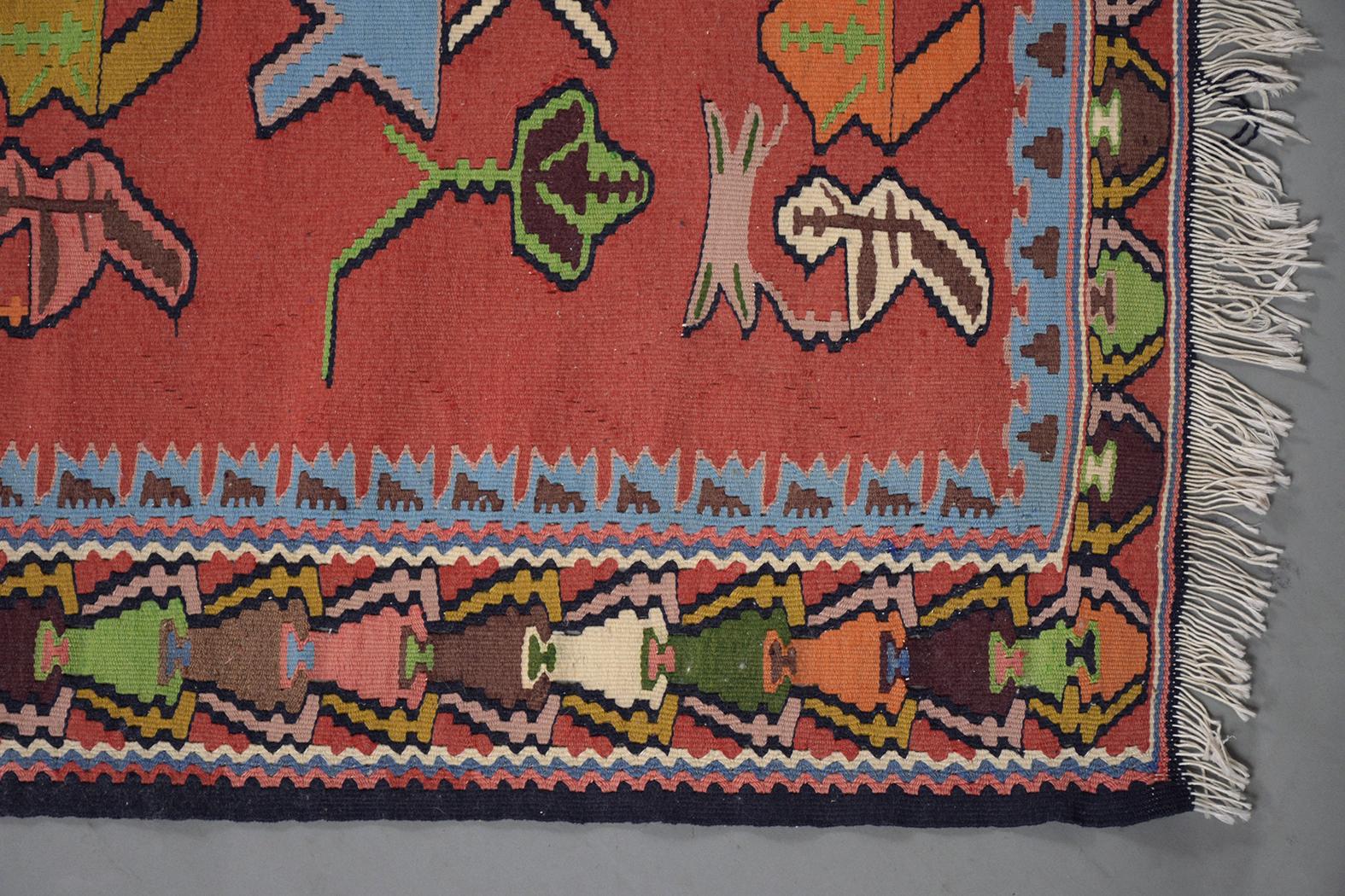 Hand-Crafted Antique Handwoven Navajo Transitional Rug with Traditional Cross-Shape Pattern For Sale