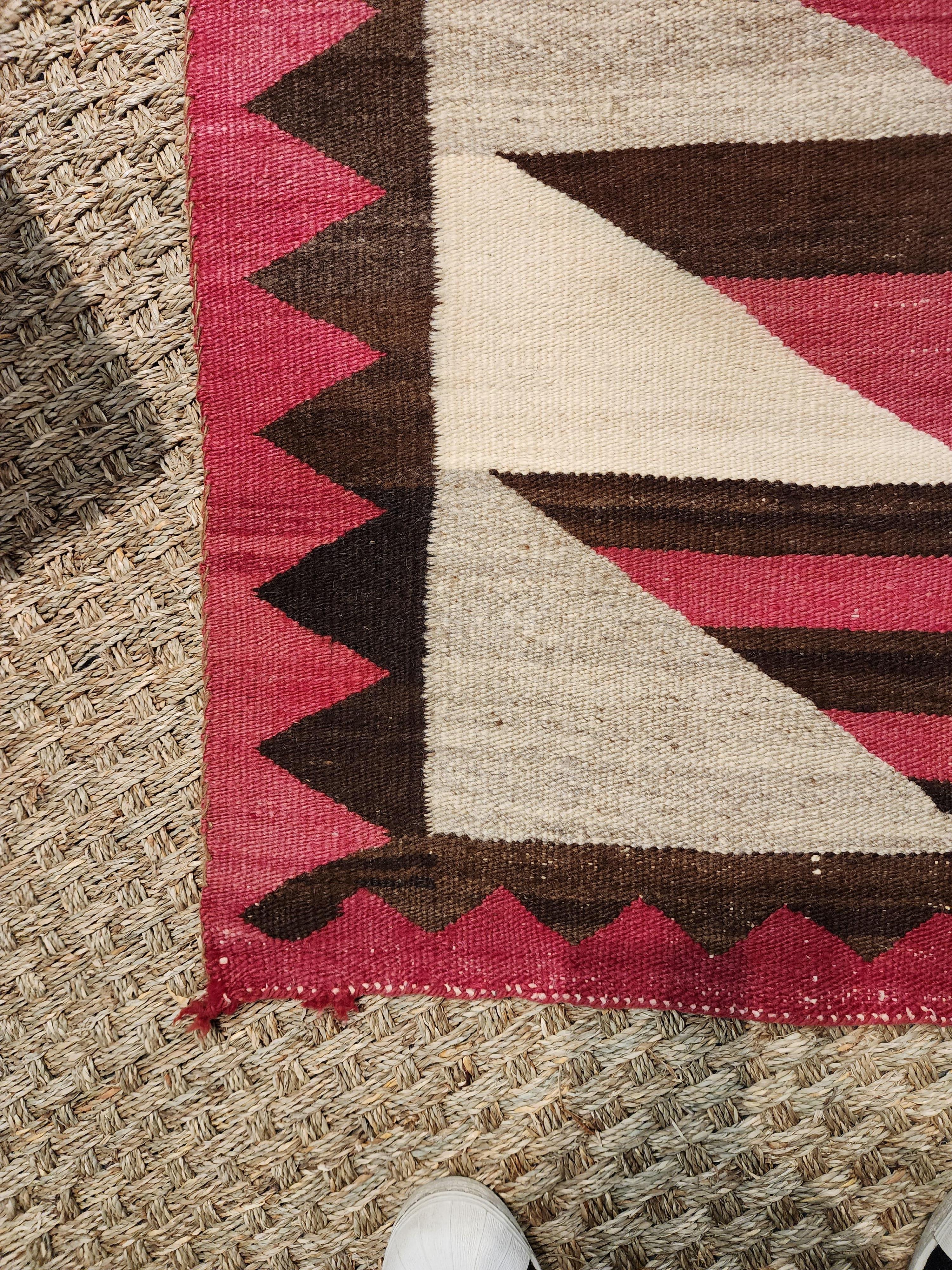 Wool Antique Navajo Weaving Late 19th Century For Sale
