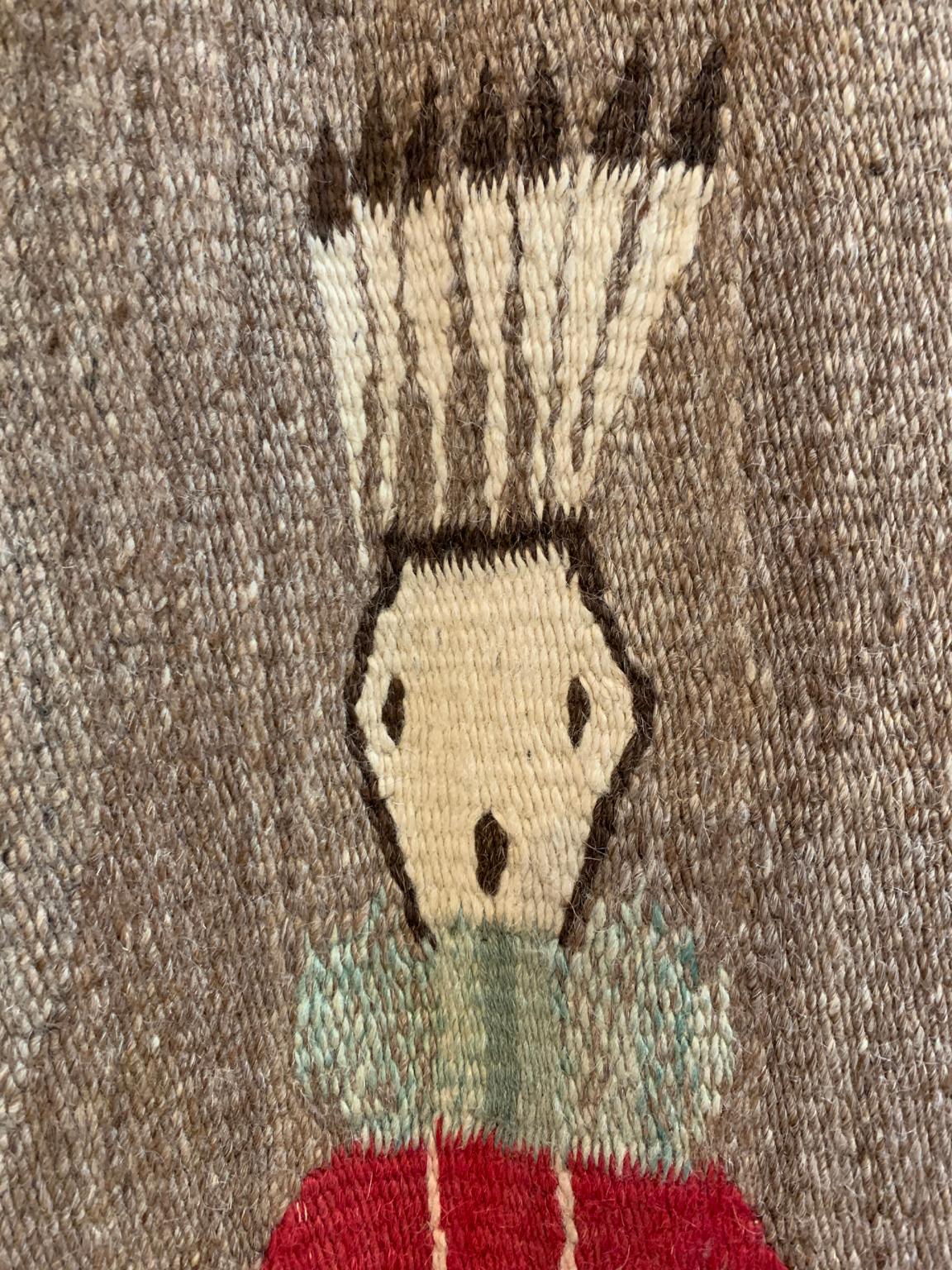 Hand-Woven Antique Navajo Yei Rug
