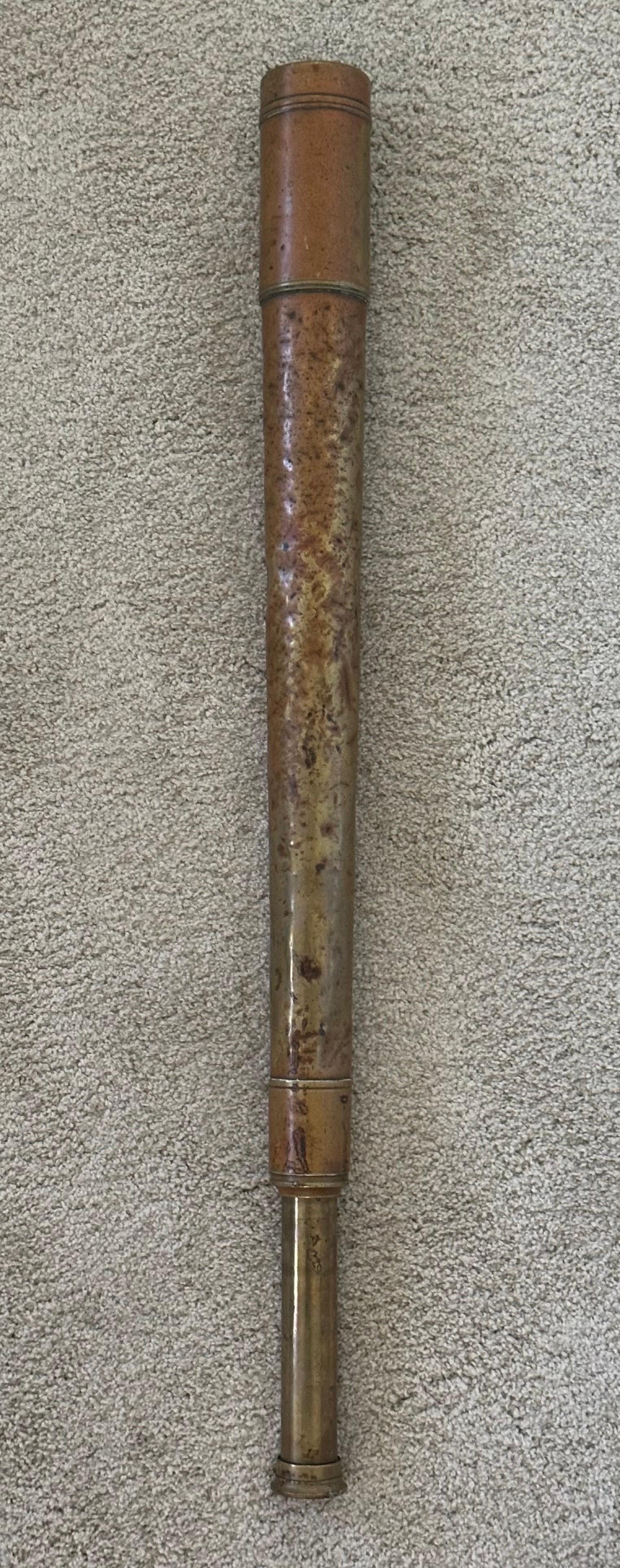 Ottone Antico telescopio navale marittimo in ottone di Kelvin White & Hutton per la USS Cheyenne in vendita