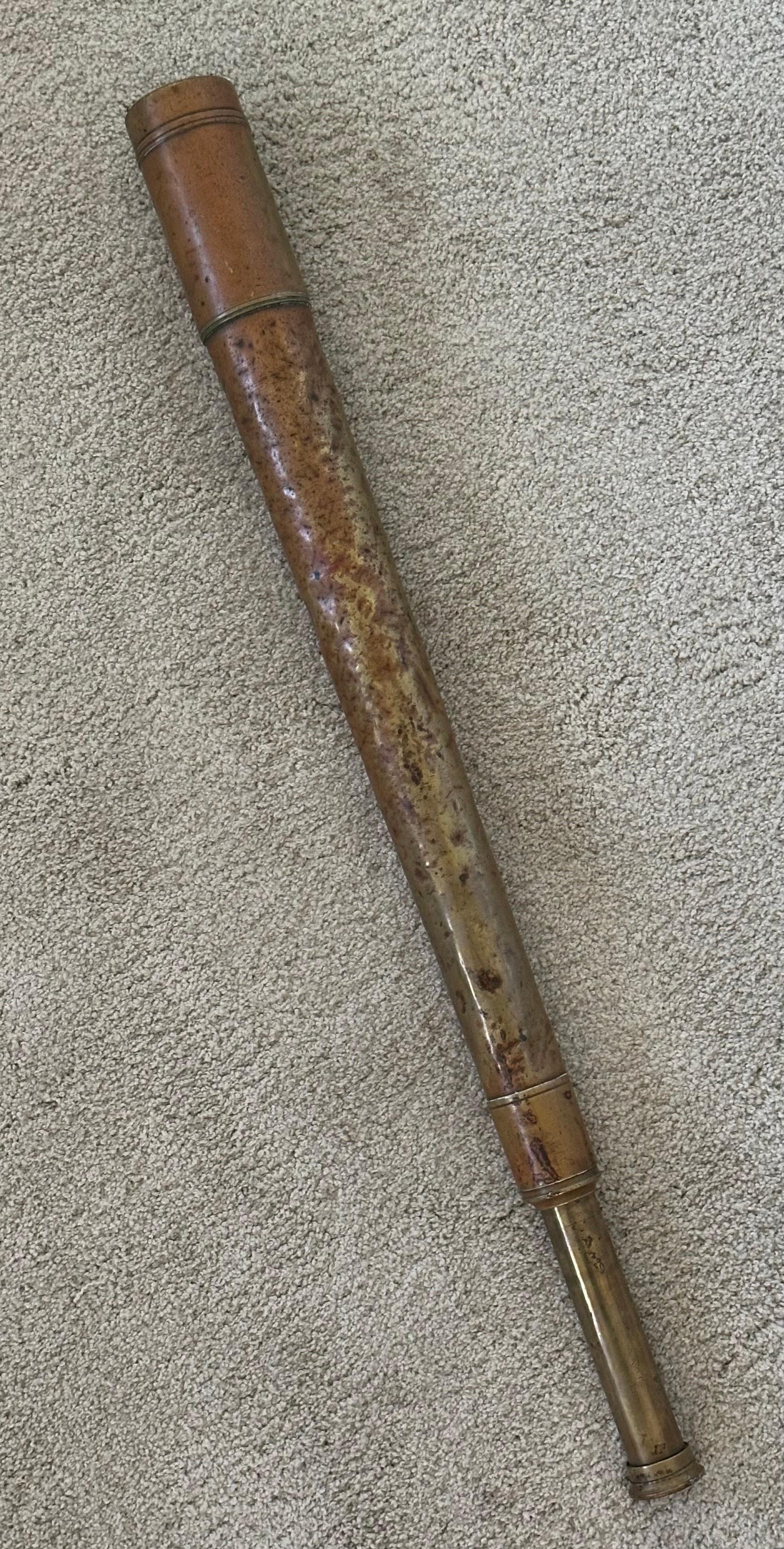 Antico telescopio navale marittimo in ottone di Kelvin White & Hutton per la USS Cheyenne in vendita 1